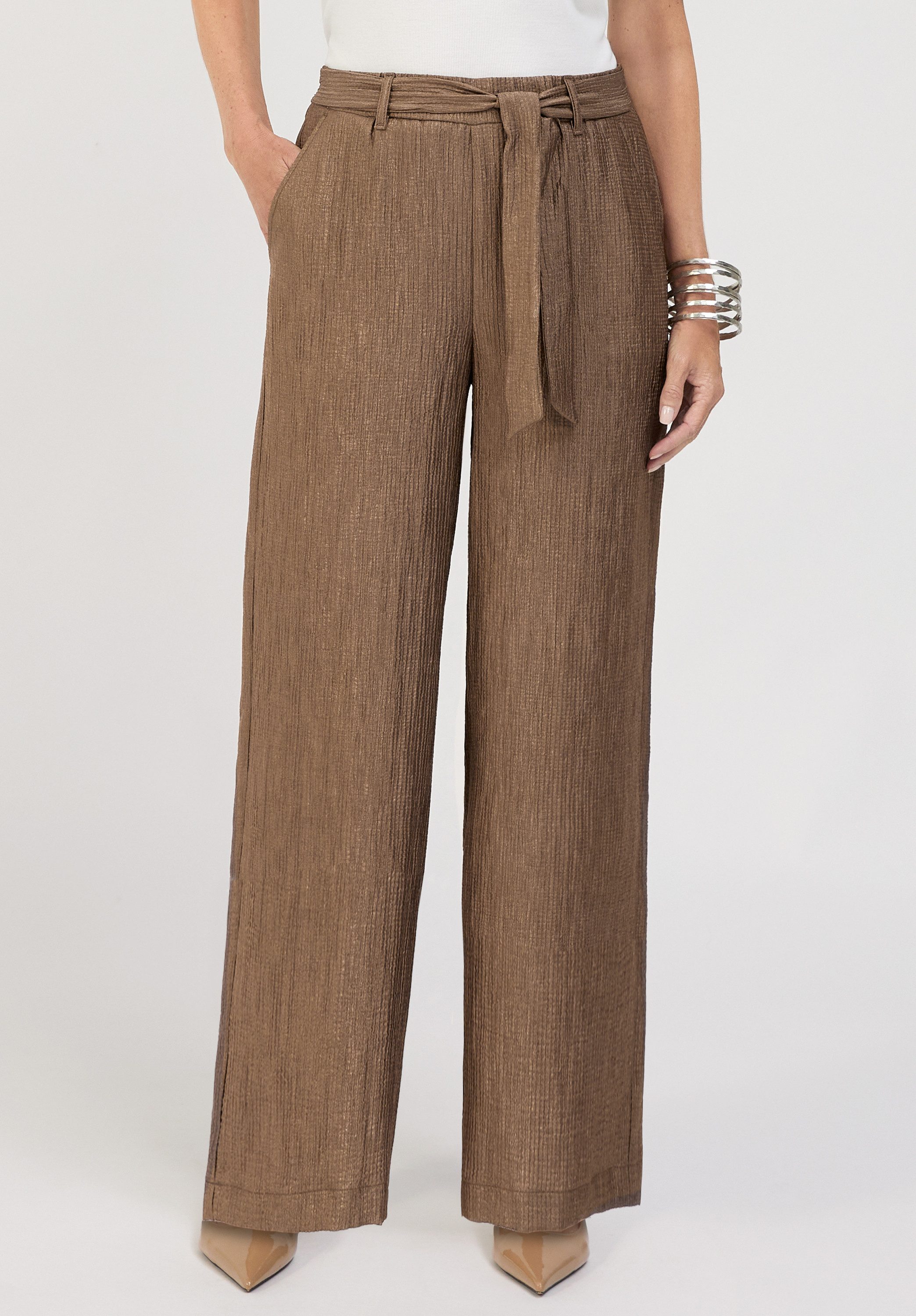 bianca Schlupfhose PARIGI mit modischem weiten Bein in Struktur-Optik günstig online kaufen