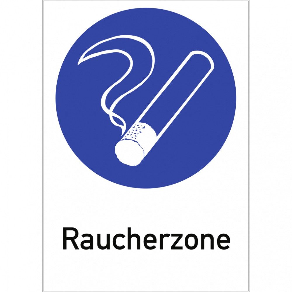 Hinweisschild Raucherzone, Kombischild, Kunststoff, 210x297 mm