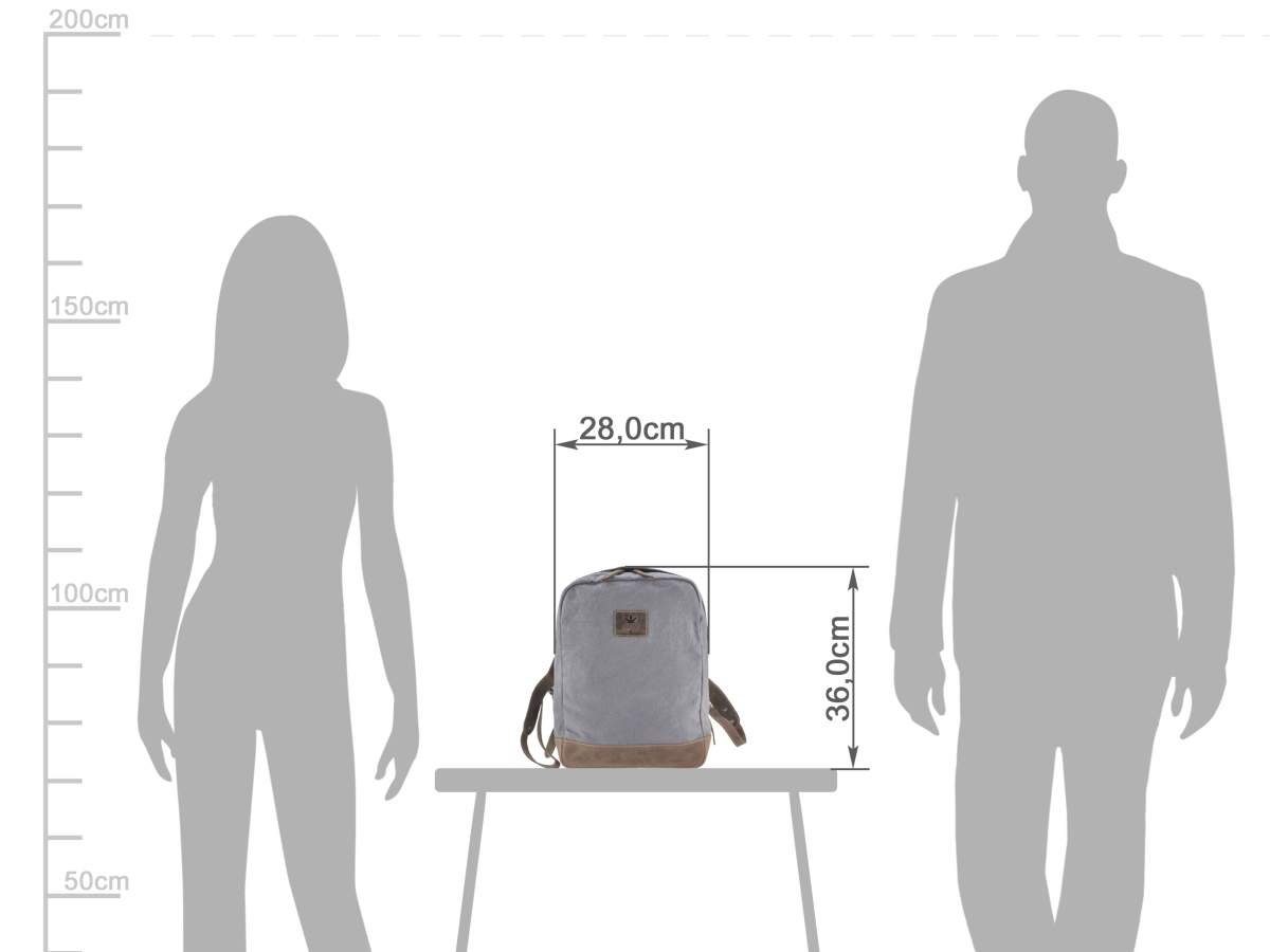 Greenburry Tagesrucksack Vintage Hemp, Rucksack, BackPack, DayPack, aus Hanf und Leder