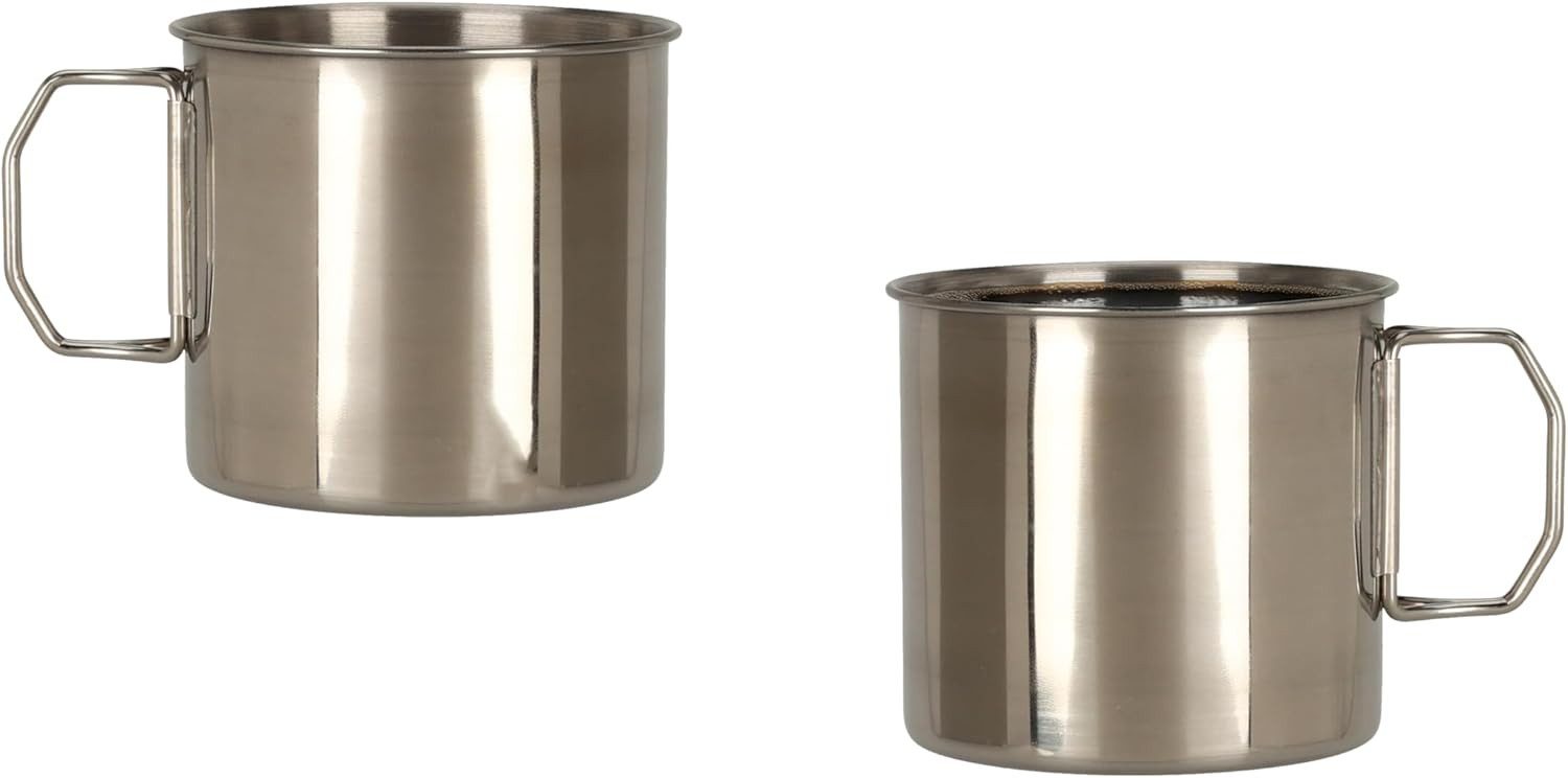 mucHome Thermobecher 2 Stück Edelstahl Thermobecher 500ml je Tasse, klappbarem Griff