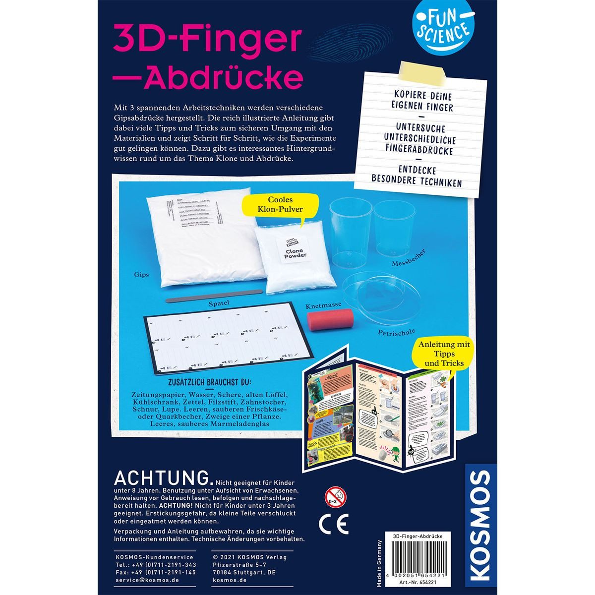Kosmos Experimentierkasten Experimentierkasten 3D Fingerabdrücke