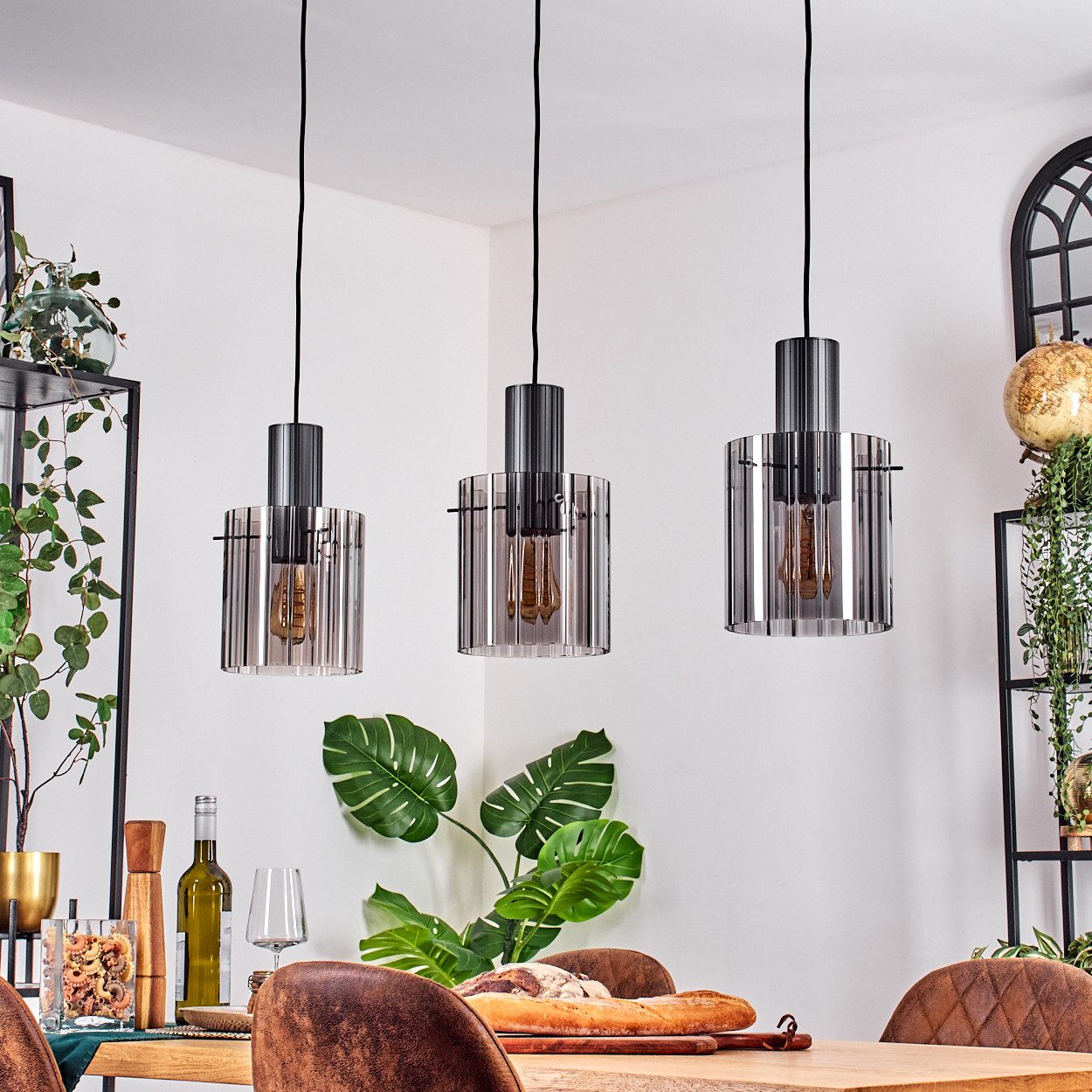 hofstein Hängeleuchte Hängelampe aus Metall/Glas in günstig online kaufen