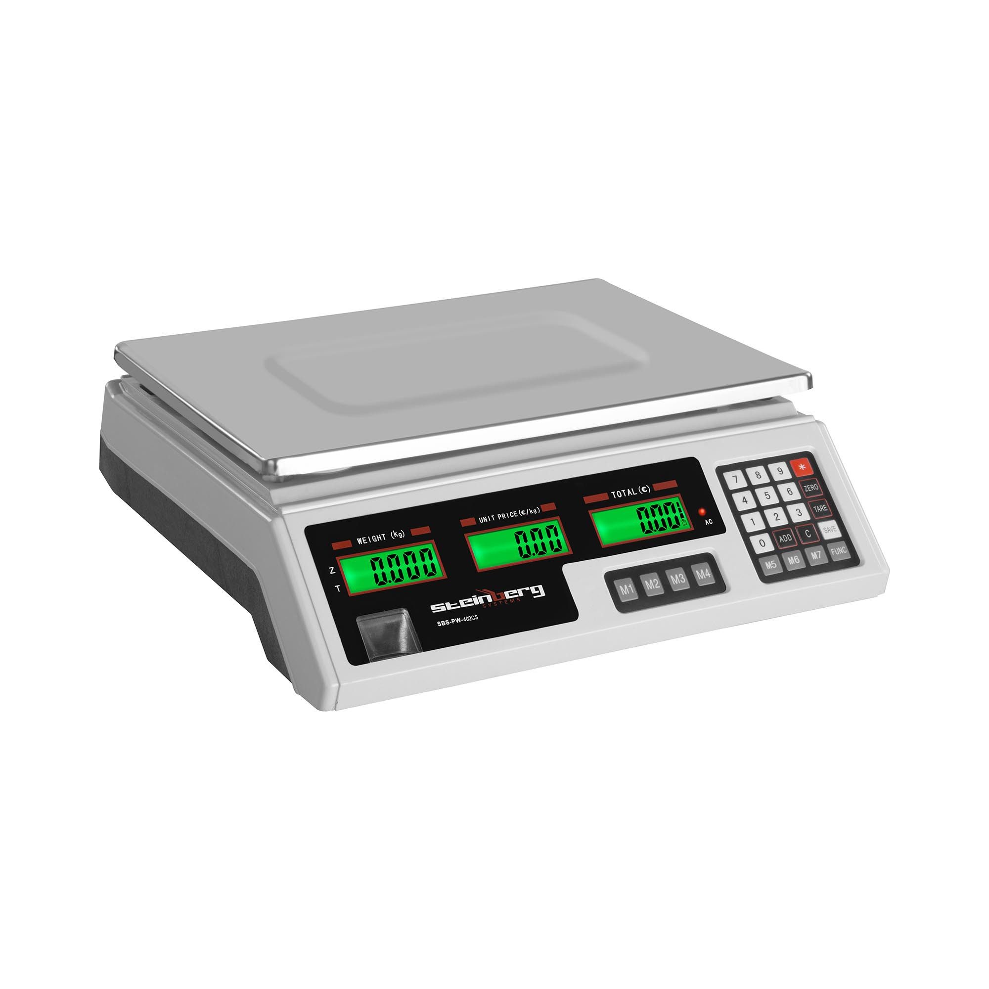 Steinberg Systems Präzisionswaage Kontrollwaage Ladenwaage Marktwaage 40 kg 2 g 33,9 x 23,3 x 0,6 cm