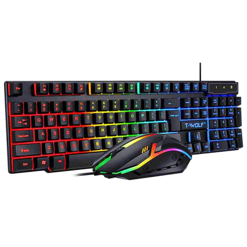 Athlix 4-in-1 Gaming-Setup Maus, Tastatur, Mauspad und Headset Gaming Eingabegeräte-Set, (4 St), Ergonomische Handauflage, All-in-One-Lösung