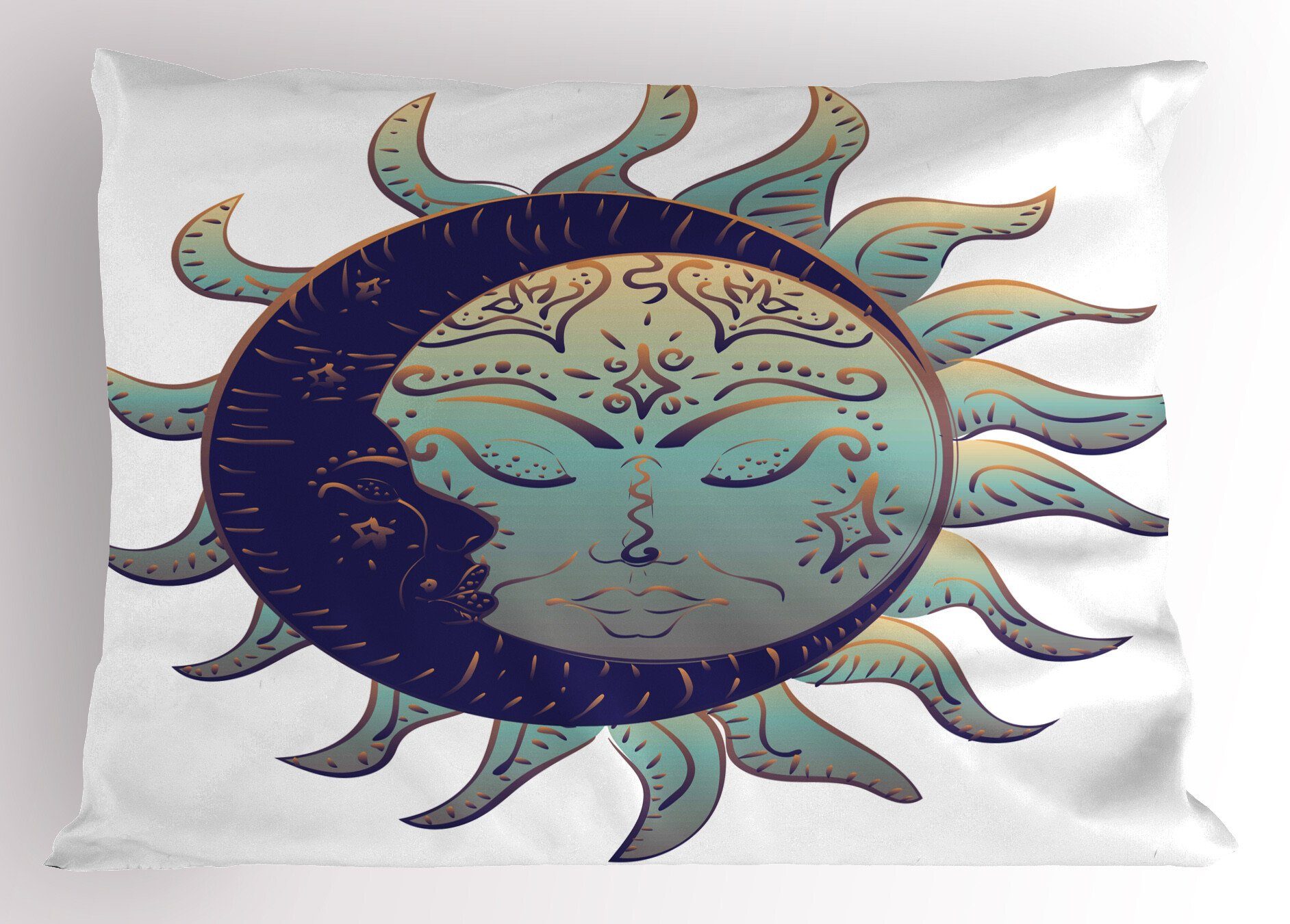 Dekorativer Abakuhaus (1 Size Kissenbezüge Boho Moon King Standard Sun und Crescent Stück), Gedruckter magic Kissenbezug,