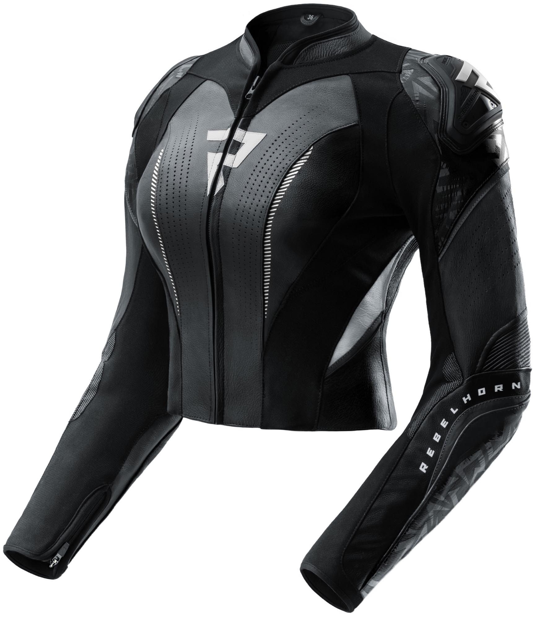 Rebelhorn Motorradjacke Diva RS Damen Motorrad Lederjacke Rückenprotektor enthalten,Verbindungsreißverschluss,Ellenbogenpro