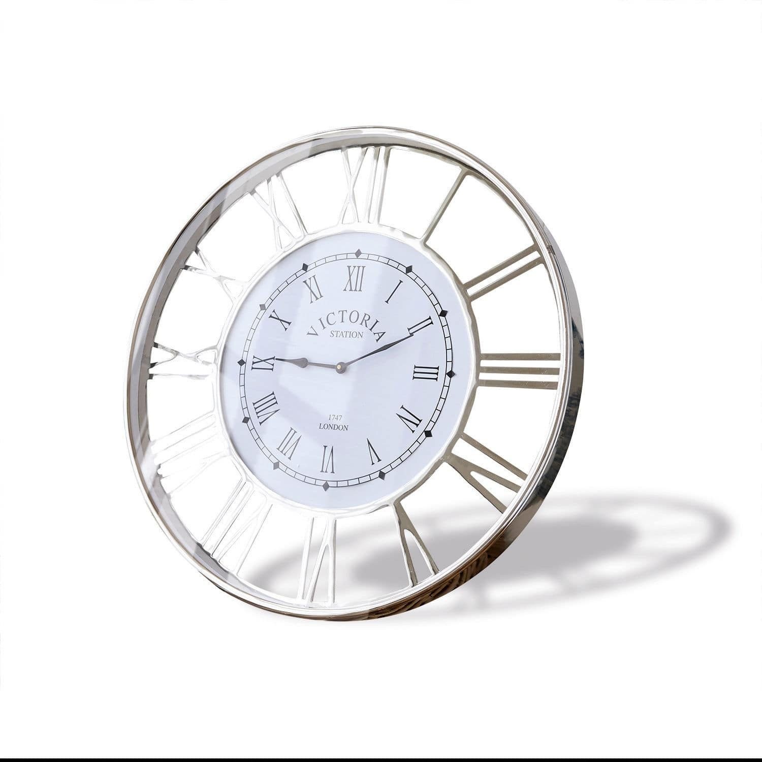 Mirabeau Wanduhr Uhr Victoria Station silber