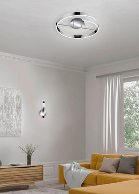 TRIO Leuchten LED Deckenleuchte Parma, Dimmfunktion, mehrere Helligkeitsstufen, LED fest integriert, Neutralweiß, Deckenlampe Ø 50cm, neutralweiß 4000K, dimmbare LED 37W, 4500 Lumen