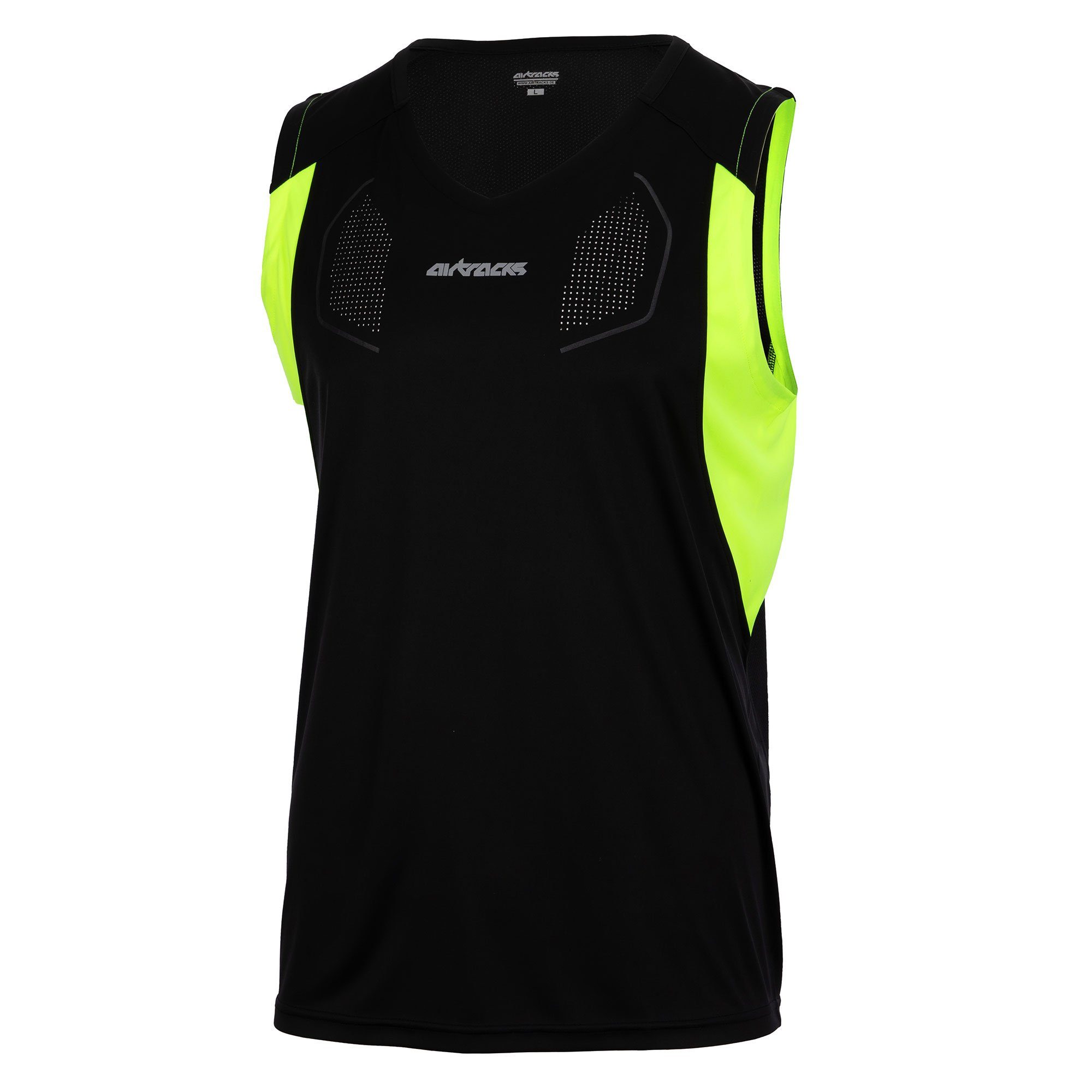 Airtracks Laufshirt Herren Laufshirt Ärmellos Tank-Top Pro Line Funktionsshirt mit optimalem Tragekomfort Atmungsaktiv, & Quick Dry Funktion < S M L XL XXL XXXL >