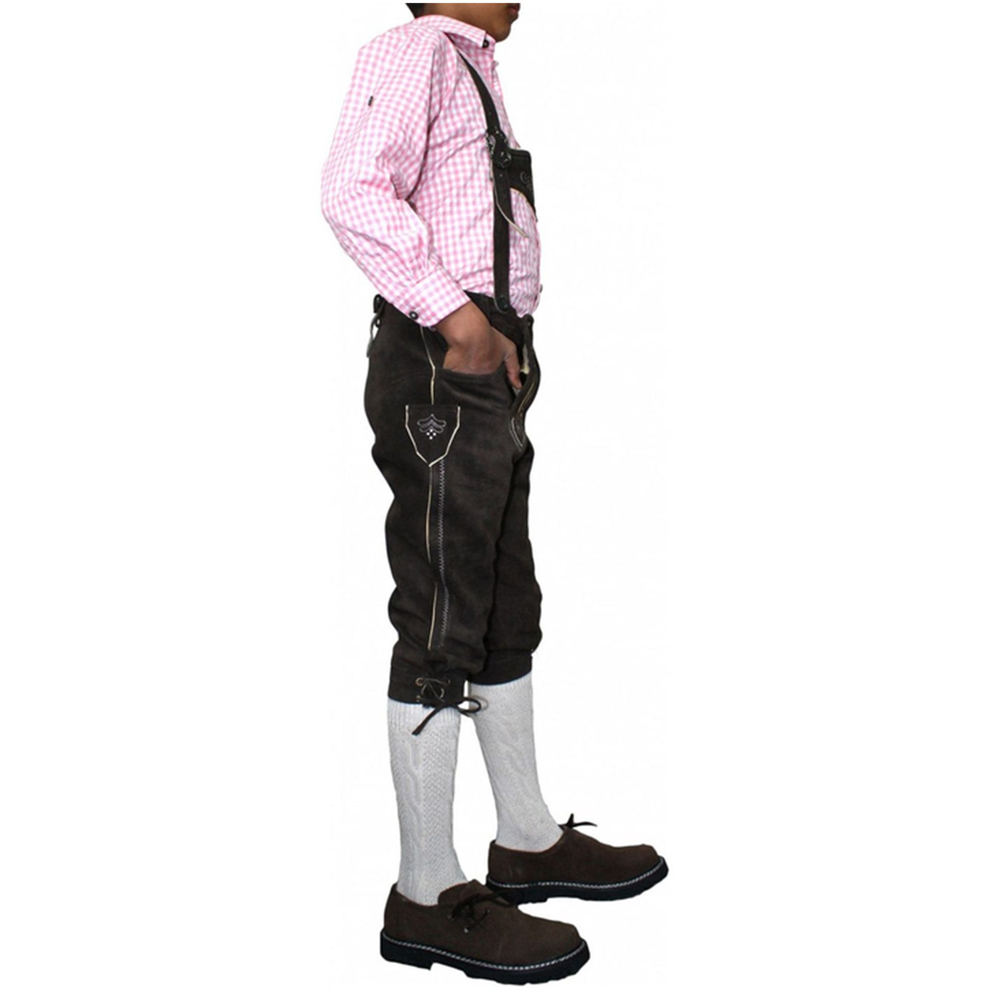 German Wear Trachtenlederhose GW900 Kinder Trachten lederhose mit Hosenträgern