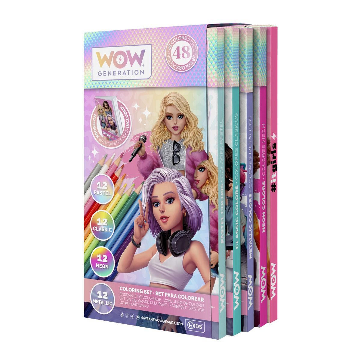 Kids Euroswan Buntstift WOW GENERATION Buntstifte und Notizbuch 48 Stifte