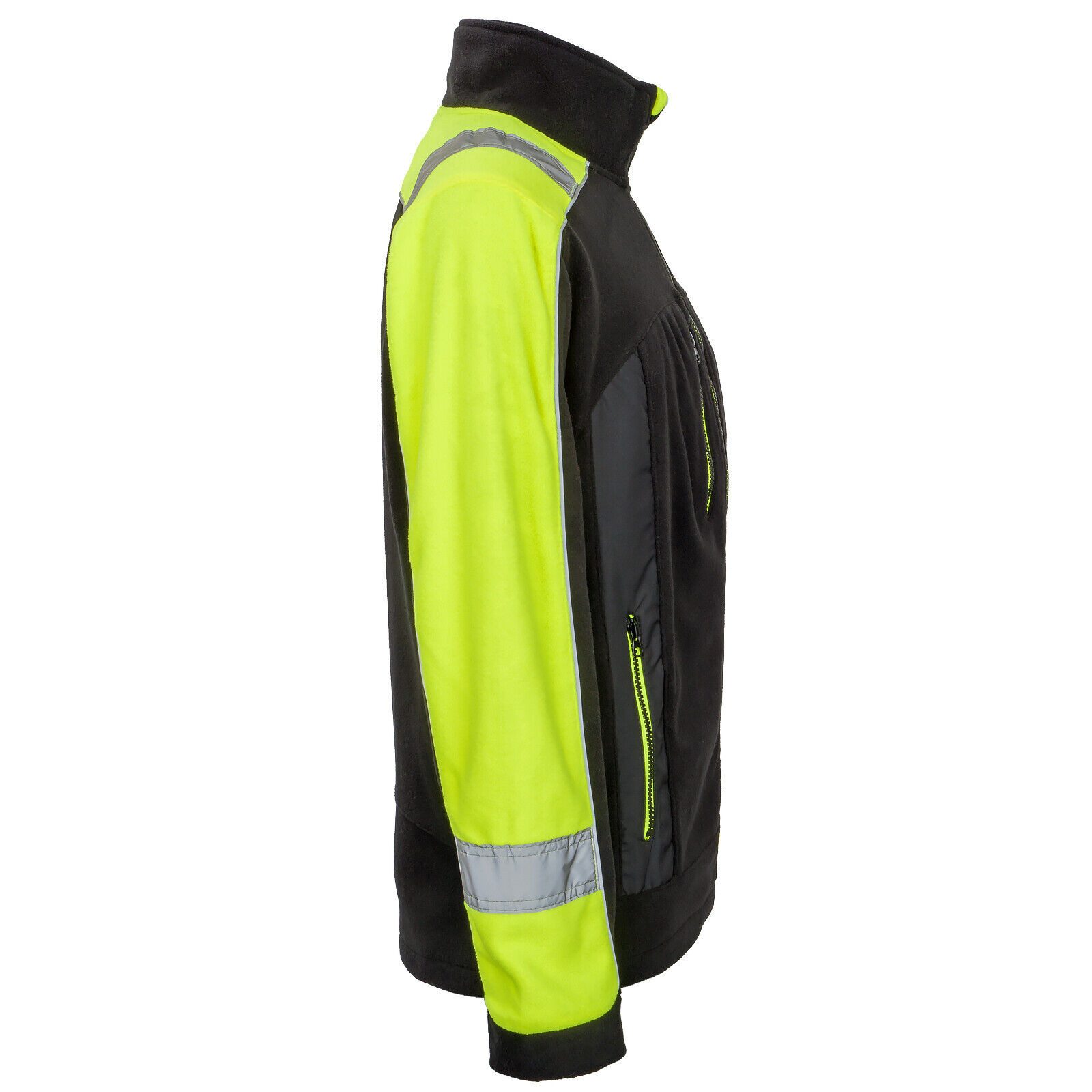 Urgent Arbeitsjacke Berufsjacke Vliesjacke Arbeitsjacke Herren Vlies schwarz-gelb – Bild 3 von 4