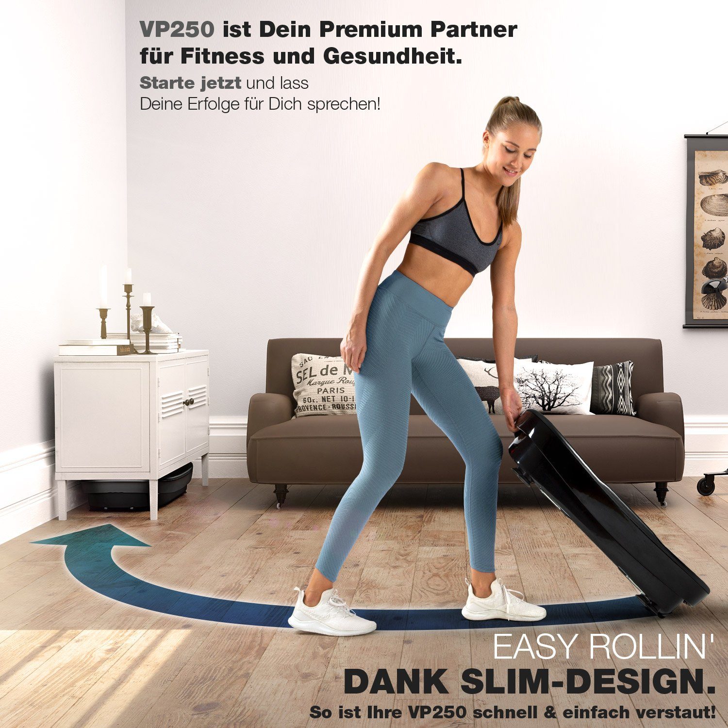 Sportstech Vibrationsplatte VP250, Curved Design, 200W Motor, LED-Display