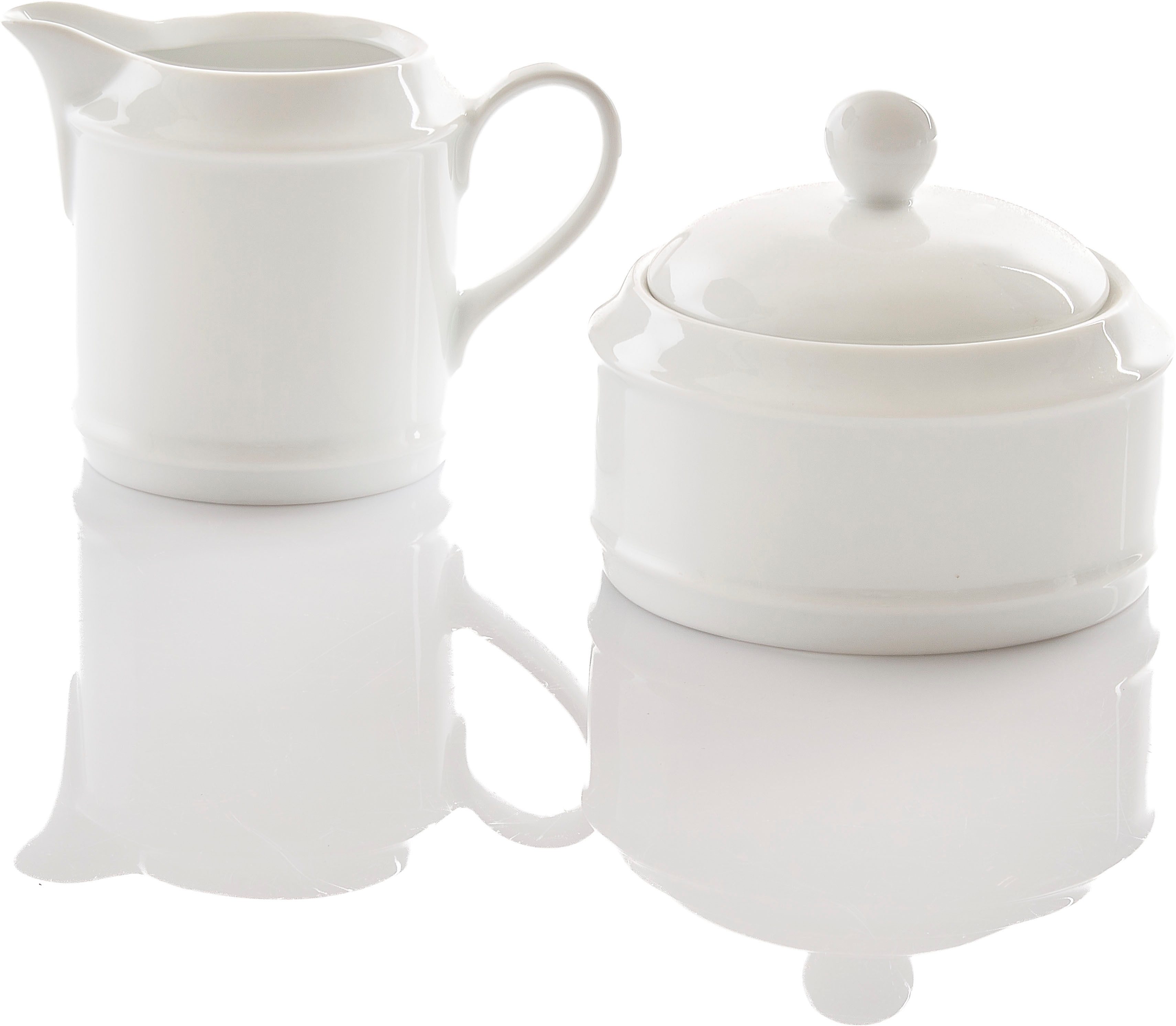 Retsch Arzberg Milch- und Zuckerset HEIKE WEISS, Geschirr-Set, 2-tlg. für Kaffee & Tee, Porzellan, rund (2-tlg), Porzellan, für Kaffee- und Teeliebhaber, edles Set aus Milchkännchen & Zuckerdose