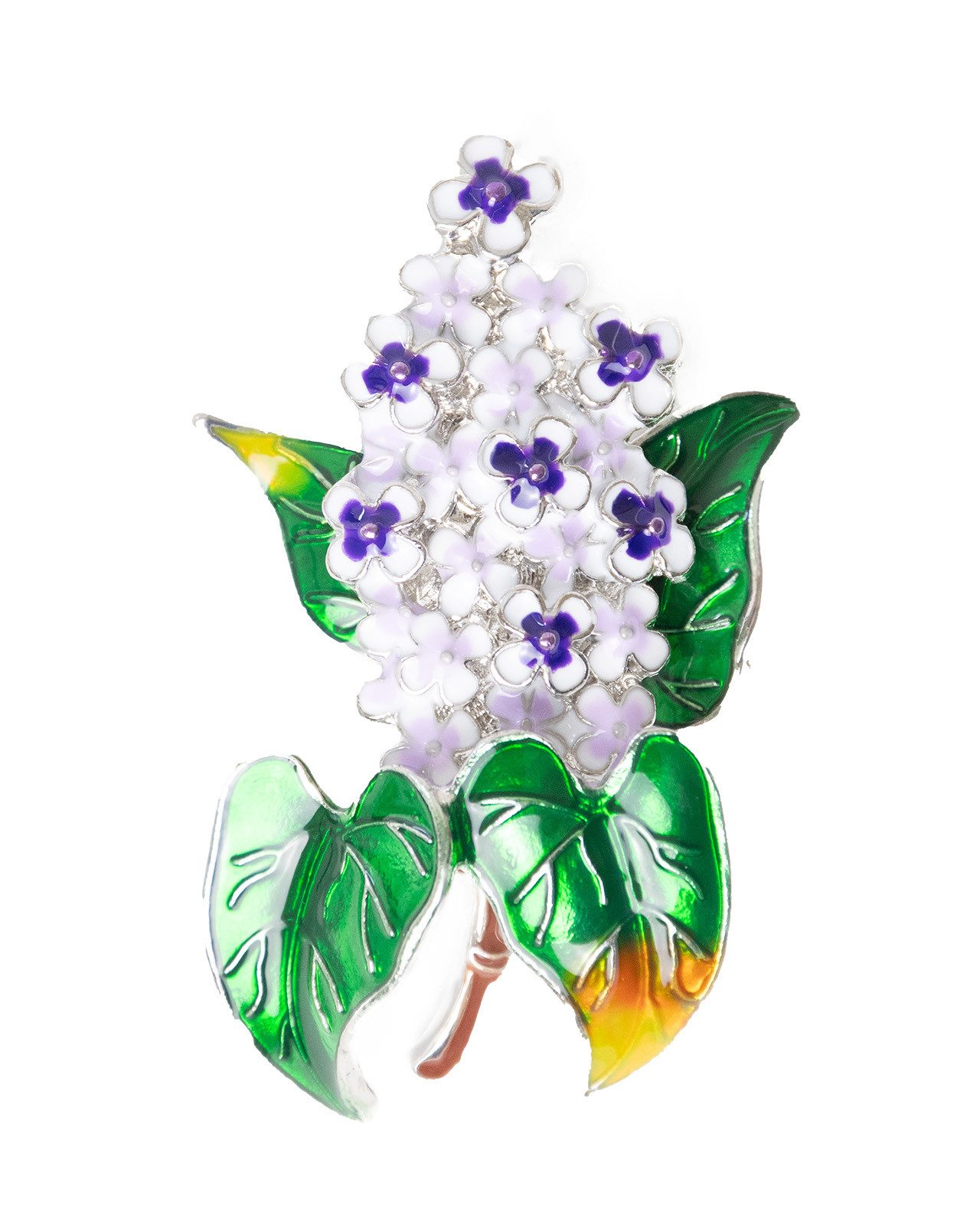MayTree Brosche "Flieder", lila (Stück, 1-tlg), Metallbrosche in Form einer Fliederblüte lila