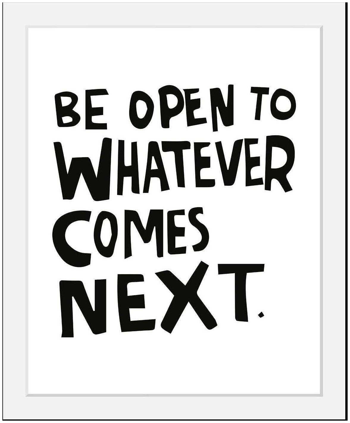 queence Bild Next, Motivationsbilder, Schriftzug, Schwarz-Weiß, HD Premium Poster-Druck inkl. Holzrahmen. € 32,89