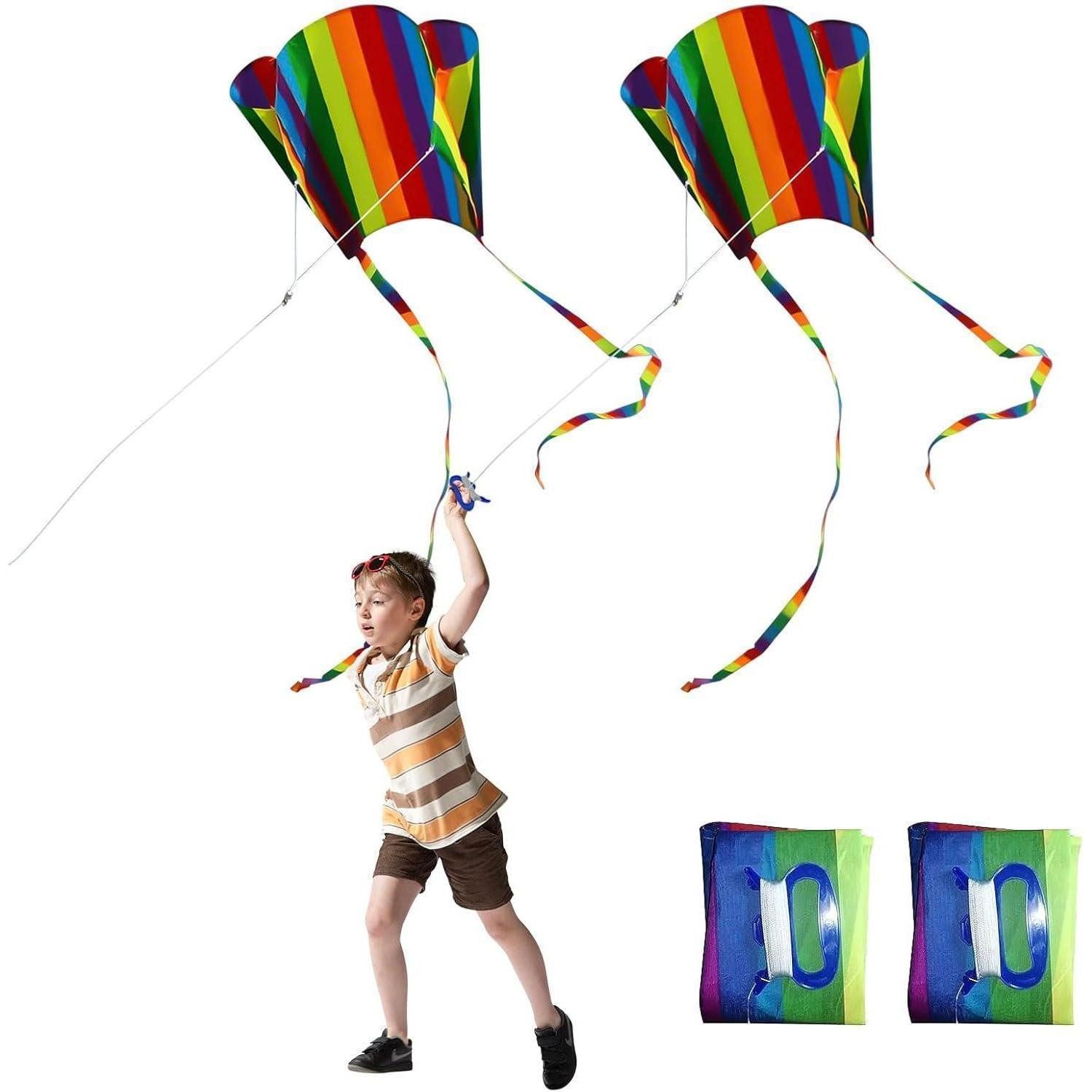 LuxusKollektion Kite Taschendrachen Regenbogendrachen Anfänger Kindergeschenk 2er Set