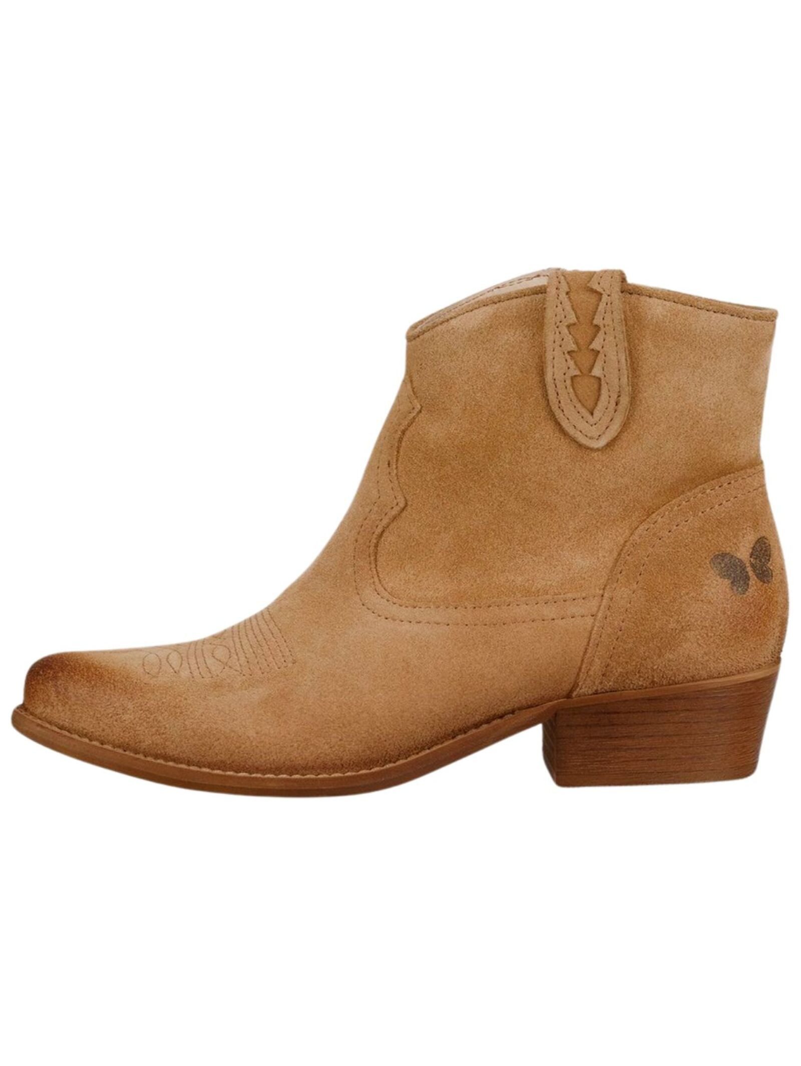 Felmini Wide Fit Stiefelette Veloursleder . Cowboy Stiefelette günstig online kaufen
