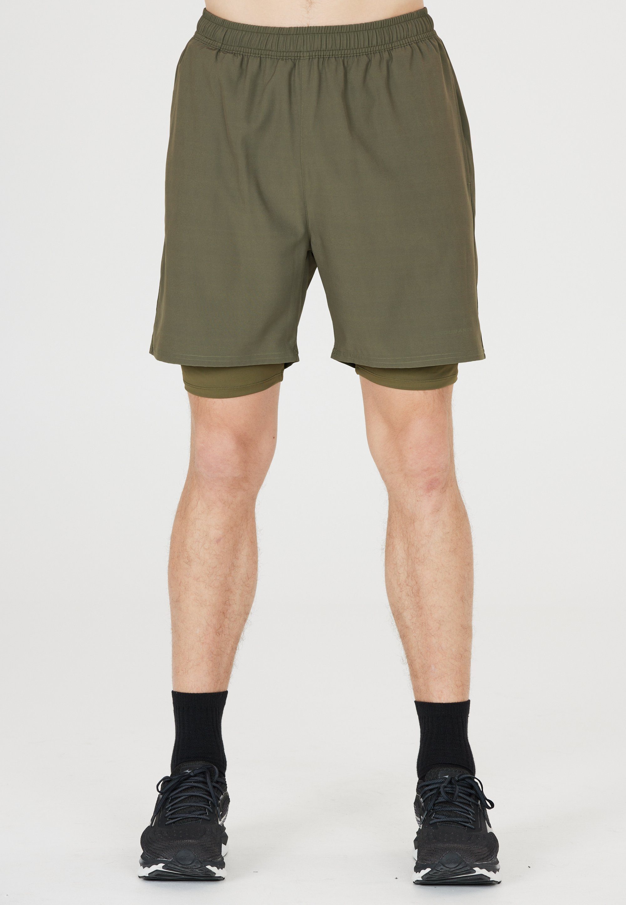 khaki ENDURANCE Stretch-Funktion Quick und mit 2-in-1-Design Kros Shorts Dry Im