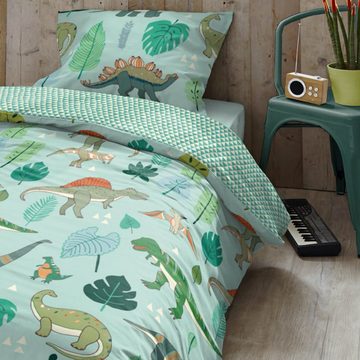 Kinderbettwäsche Dinozeit Trendy Bedding, ESPiCO, Renforcé, 2 teilig, Urzeit, Tyrannosaurus Rex, Brachiosaurus, Stegosaurus