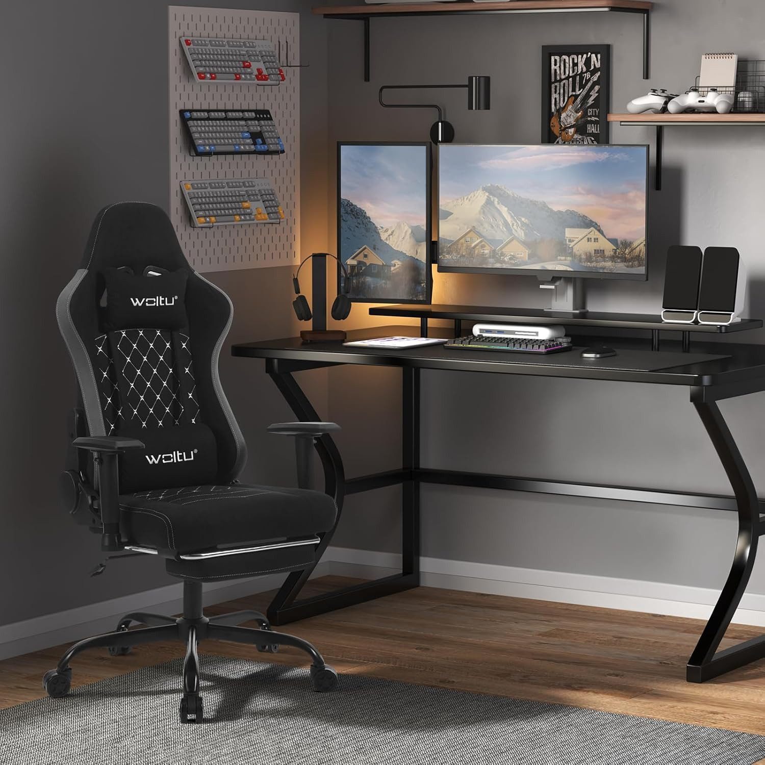 Woltu Gaming-Stuhl (1 St), ergonomisch, Kopfstütze, günstig online kaufen