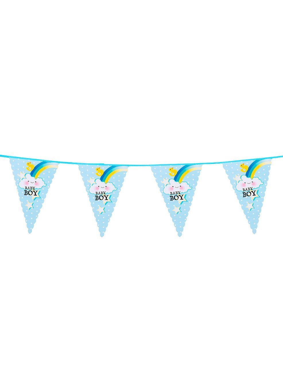 Boland Hängedekoration Baby Boy Wimpelkette 6 m, Raumdeko für Geburt, Babygeburtstag oder Pullerparty!