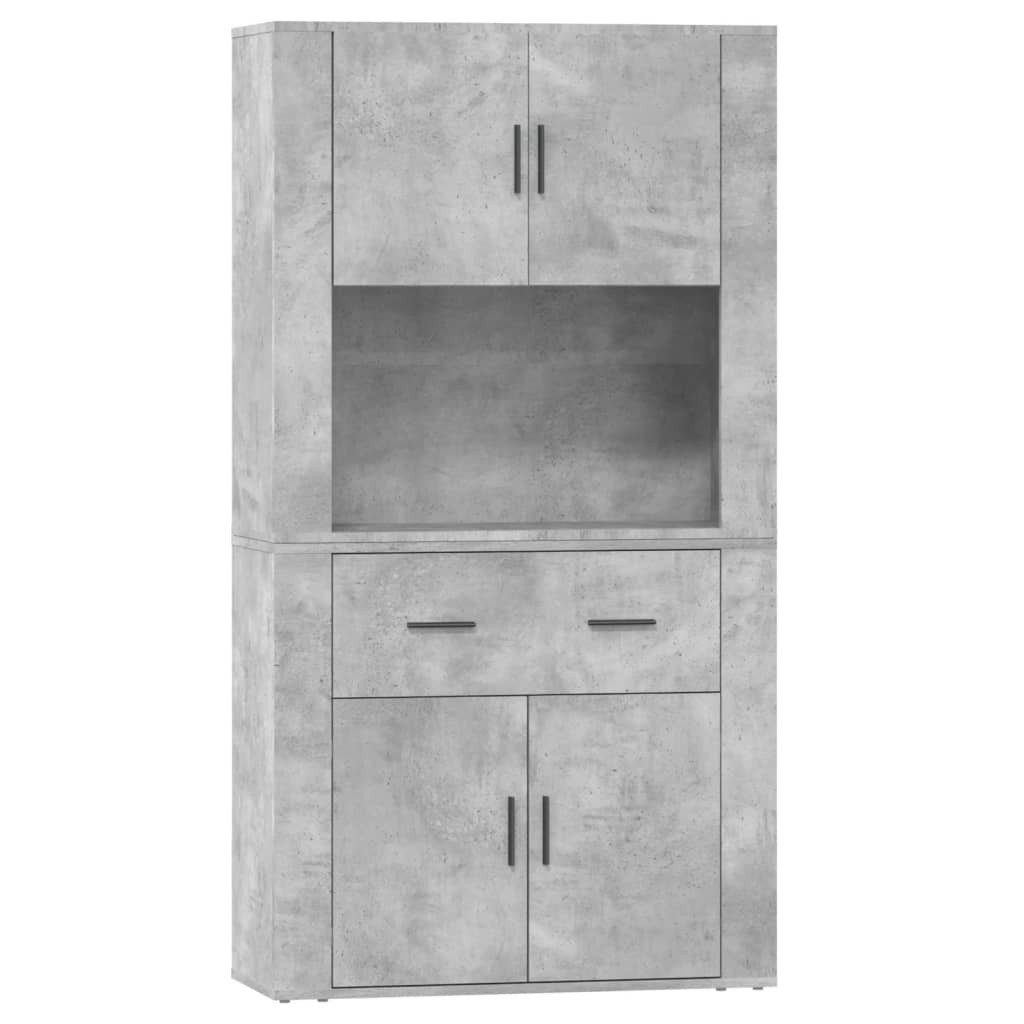 vidaXL Highboard Highboard Betongrau Holzwerkstoff (1 St)