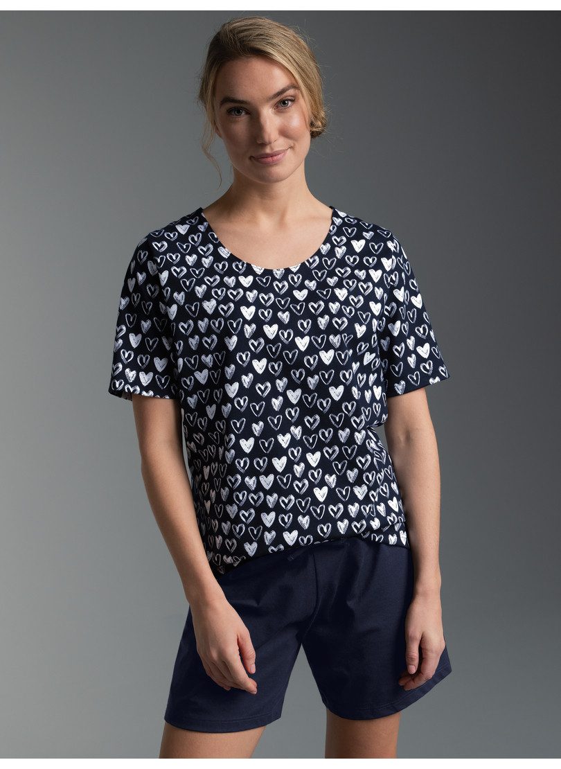 Trigema Schlafanzug TRIGEMA Pyjama mit Allover-Druck "Herzen" (1 tlg)