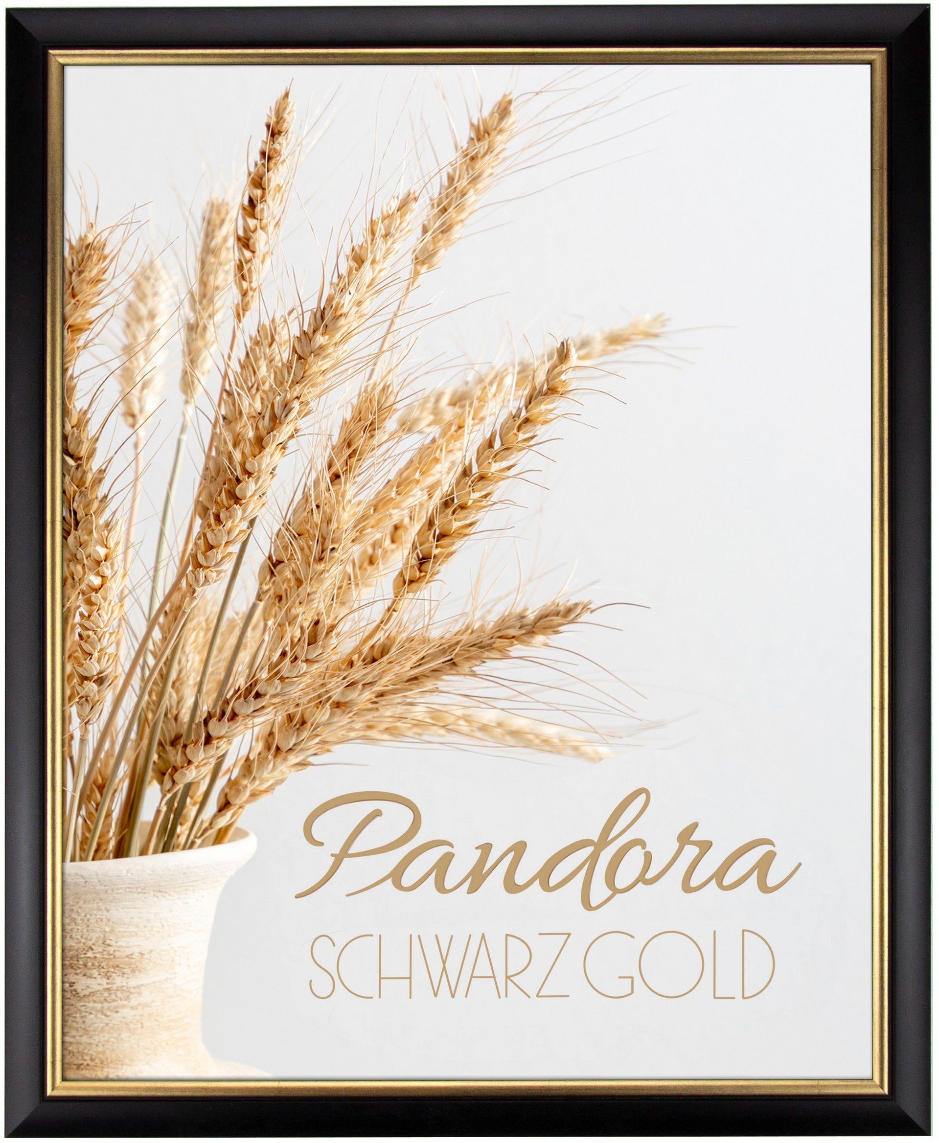 myposterframe Einzelrahmen Bilderrahmen Aged Vintage Pandora, (1 Stück), 20x25 cm, Schwarz Gold, Echtholz