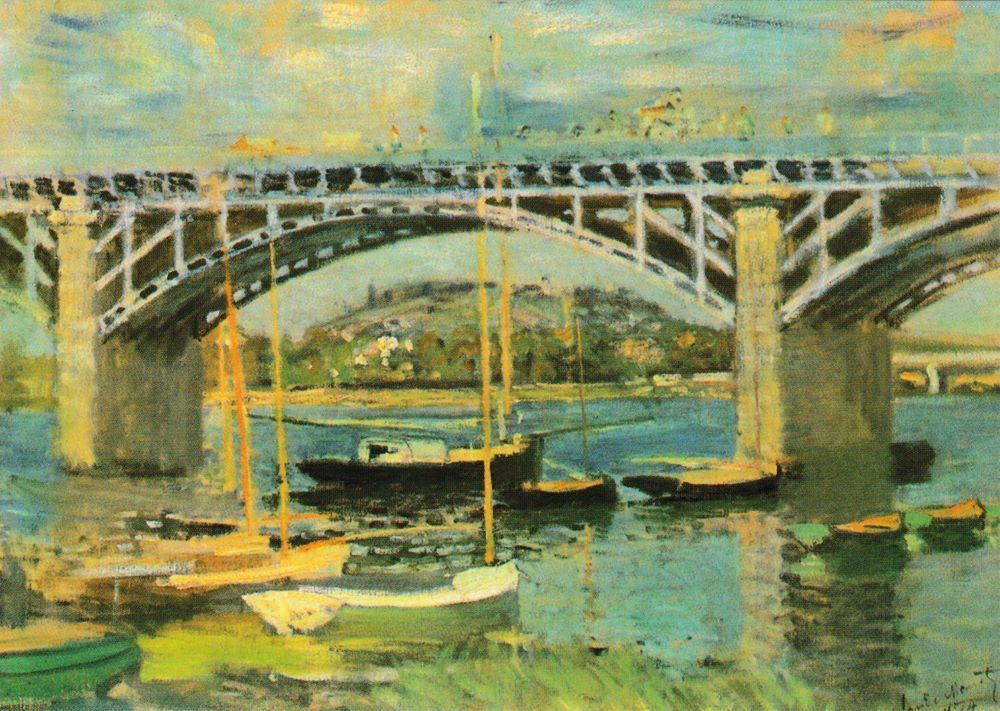 Postkarte Kunstkarte Argenteuil" Claude Monet bei "Seinebrücke