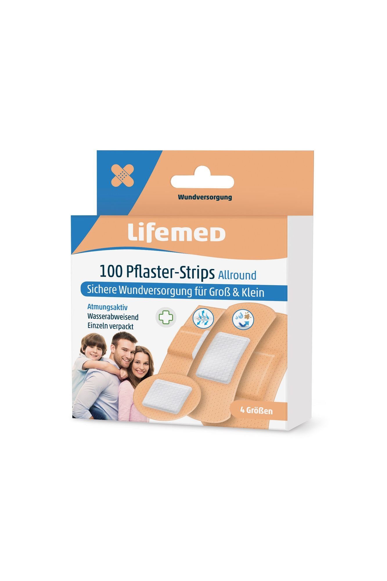 LifeMed Wundpflaster 100 Lifemed Pflaster-Strips hautfarben Allround 4 Größen