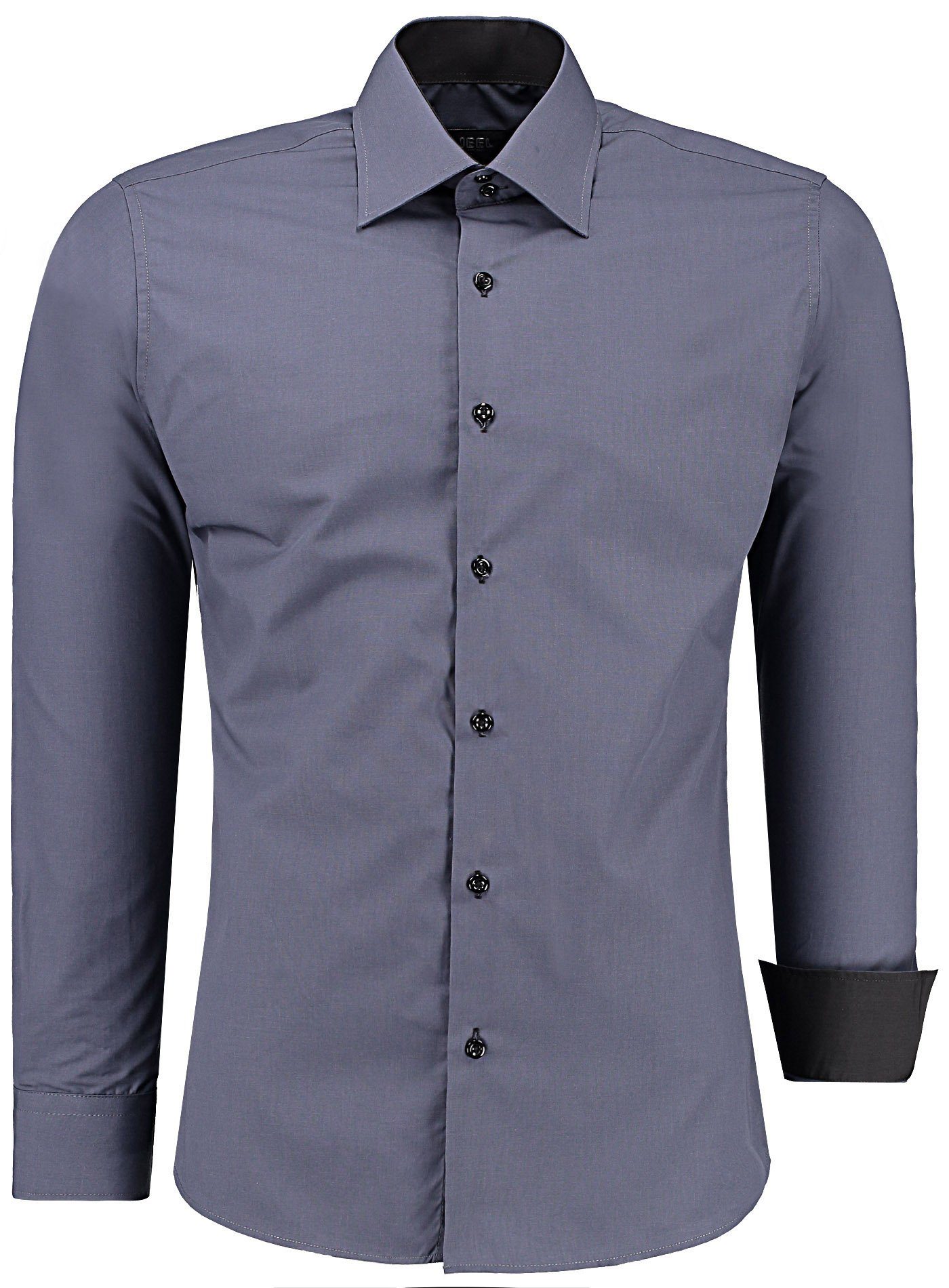 J'S FASHION Businesshemd JS12105 Slim Fit Langarm Herren Hemd mit farblich günstig online kaufen