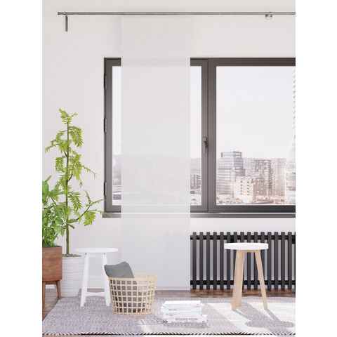 Schiebegardine Manhattan, HOMING, Klettband (1 St), transparent, modern, Wohnzimmer, Schlafzimmer