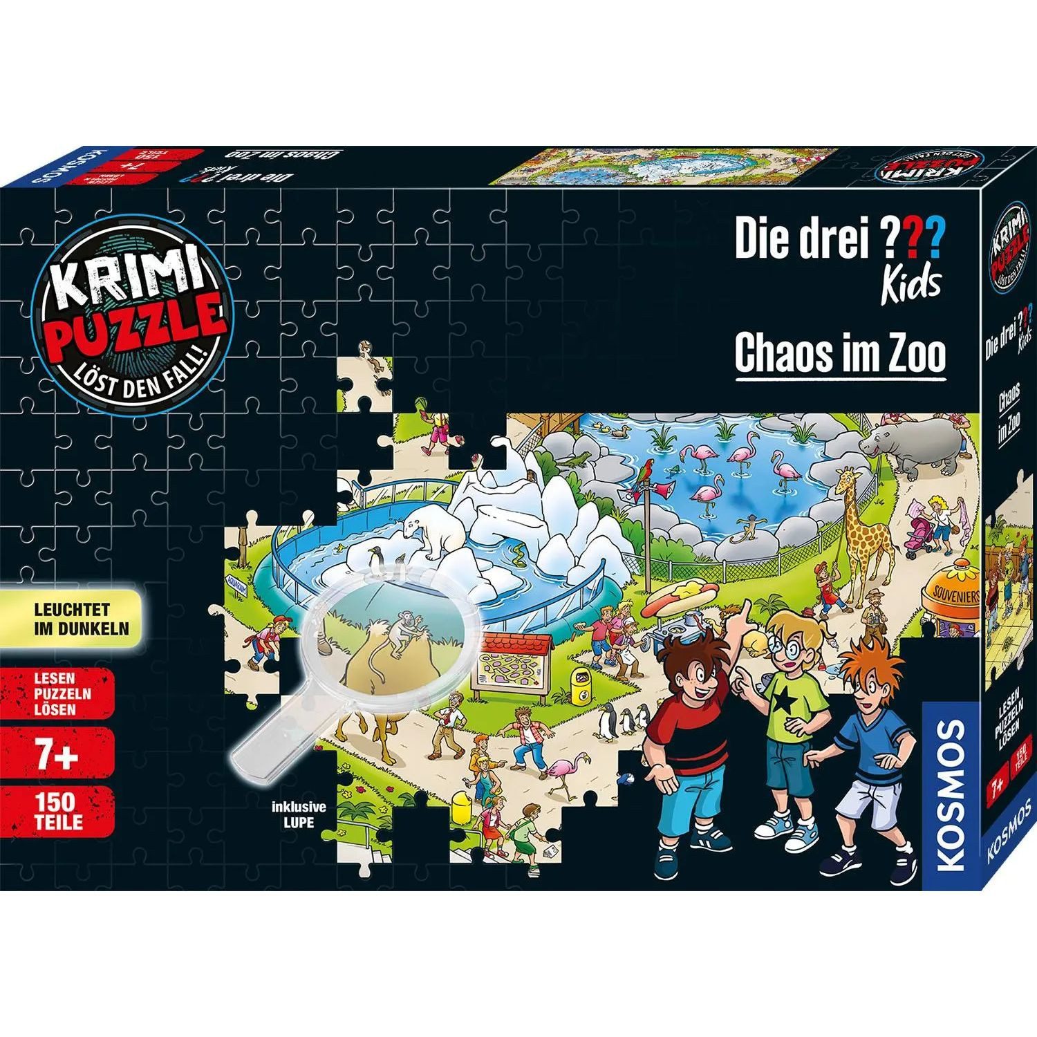 Kosmos Puzzle Krimipuzzle ??? Kids 150 Teile / Chaos im Zoo, 150 Puzzleteile
