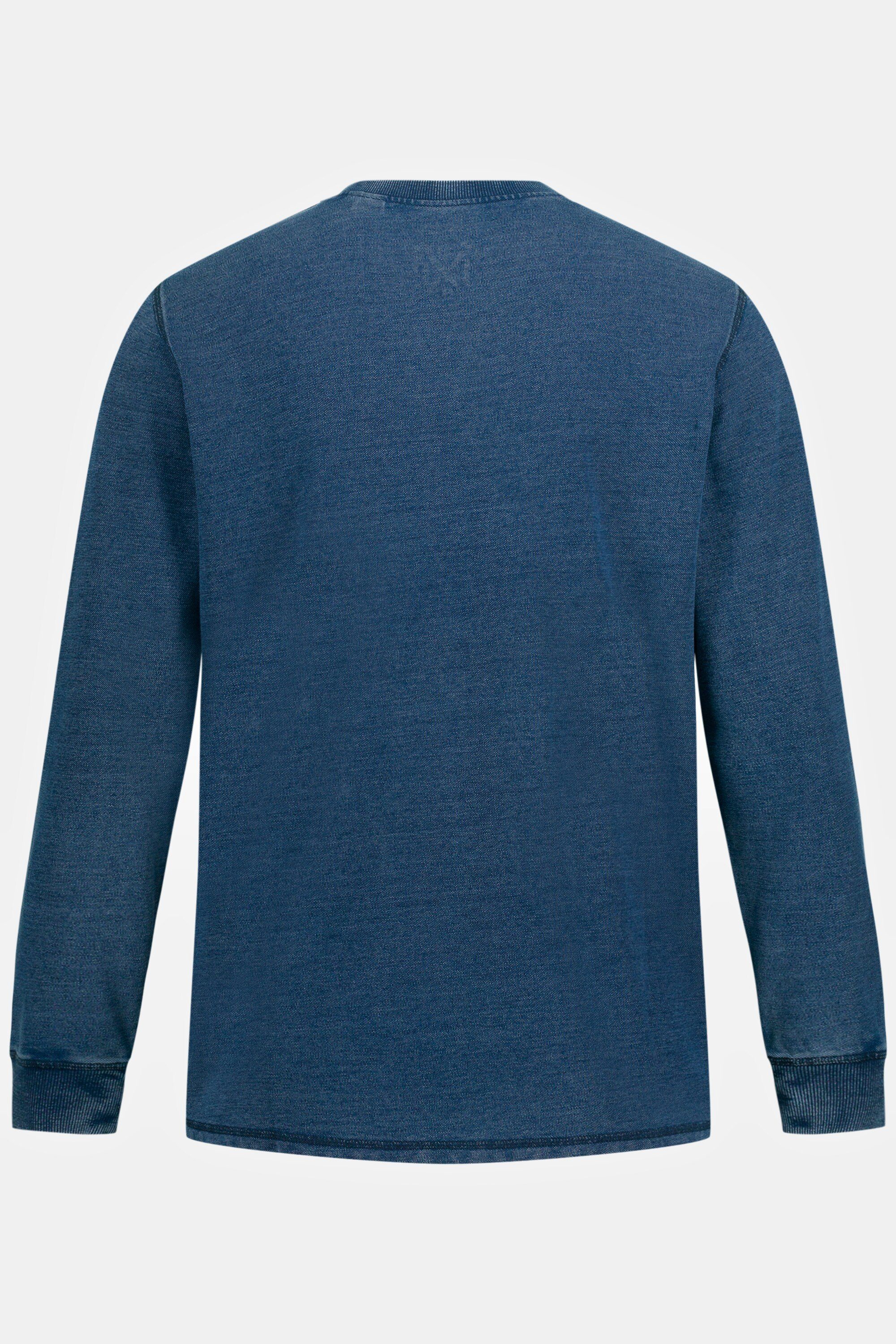JP1880 T-Shirt Langarm-Henley Piqué Vintage Look Rundhals