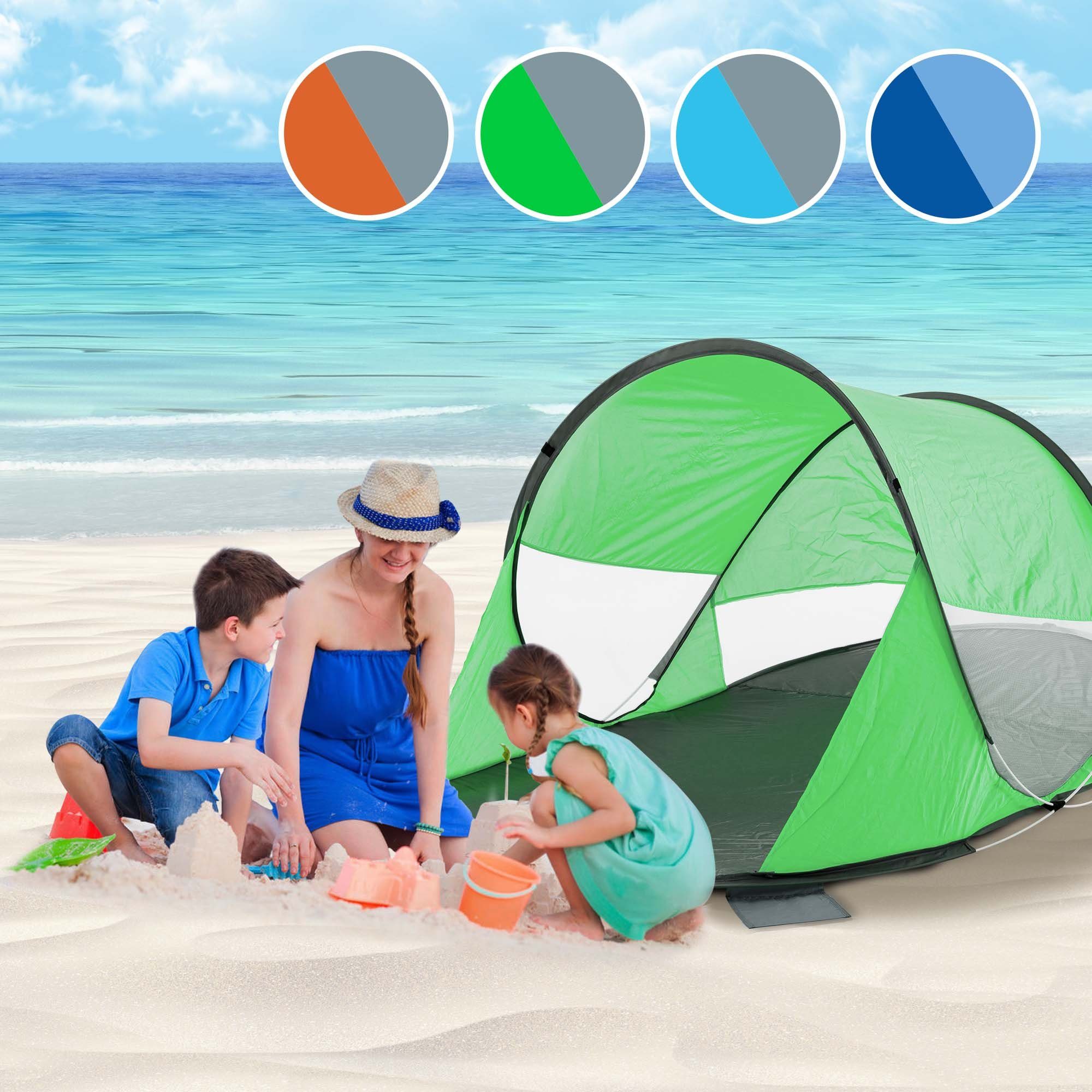Up Duhome Strandzelt Strandmuschel, Wetter- Polyester Sichtschutz Zelt Grau+Gruen Pop Strandmuschel und