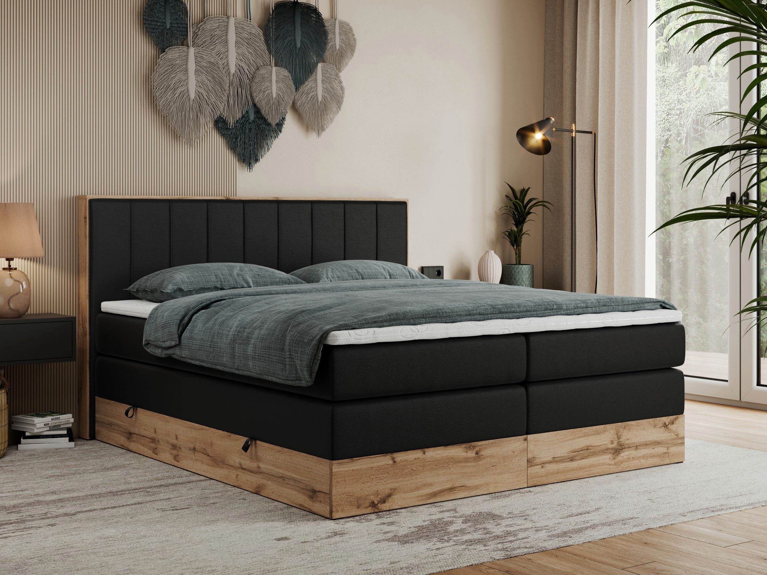 MKS MÖBEL Boxspringbett BELLISSIMO KING (Topper günstig online kaufen
