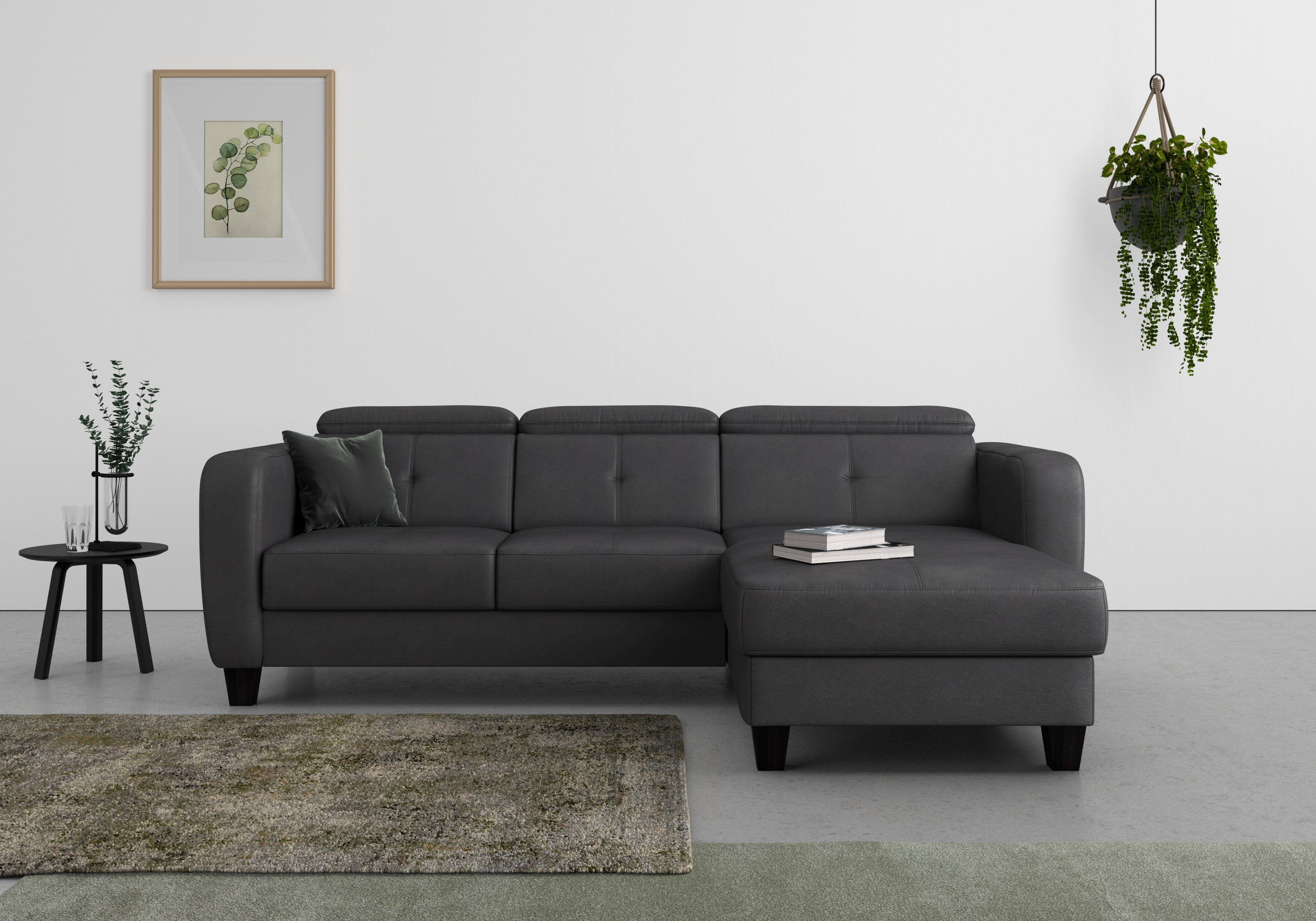 sit&more Ecksofa inklusive und wahlweise mit Bettkasten Bettfunktion Federkern, Belluci