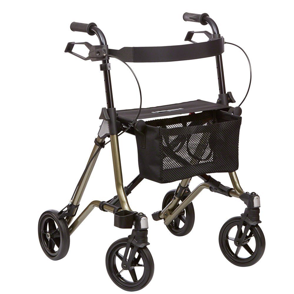 Dietz Rehab Rollator Dietz Taima M-GT Leichtgewichtrollator faltbar, Faltbarer leichter Rollator mit Rückengurt, Tasche und Stockhalterung