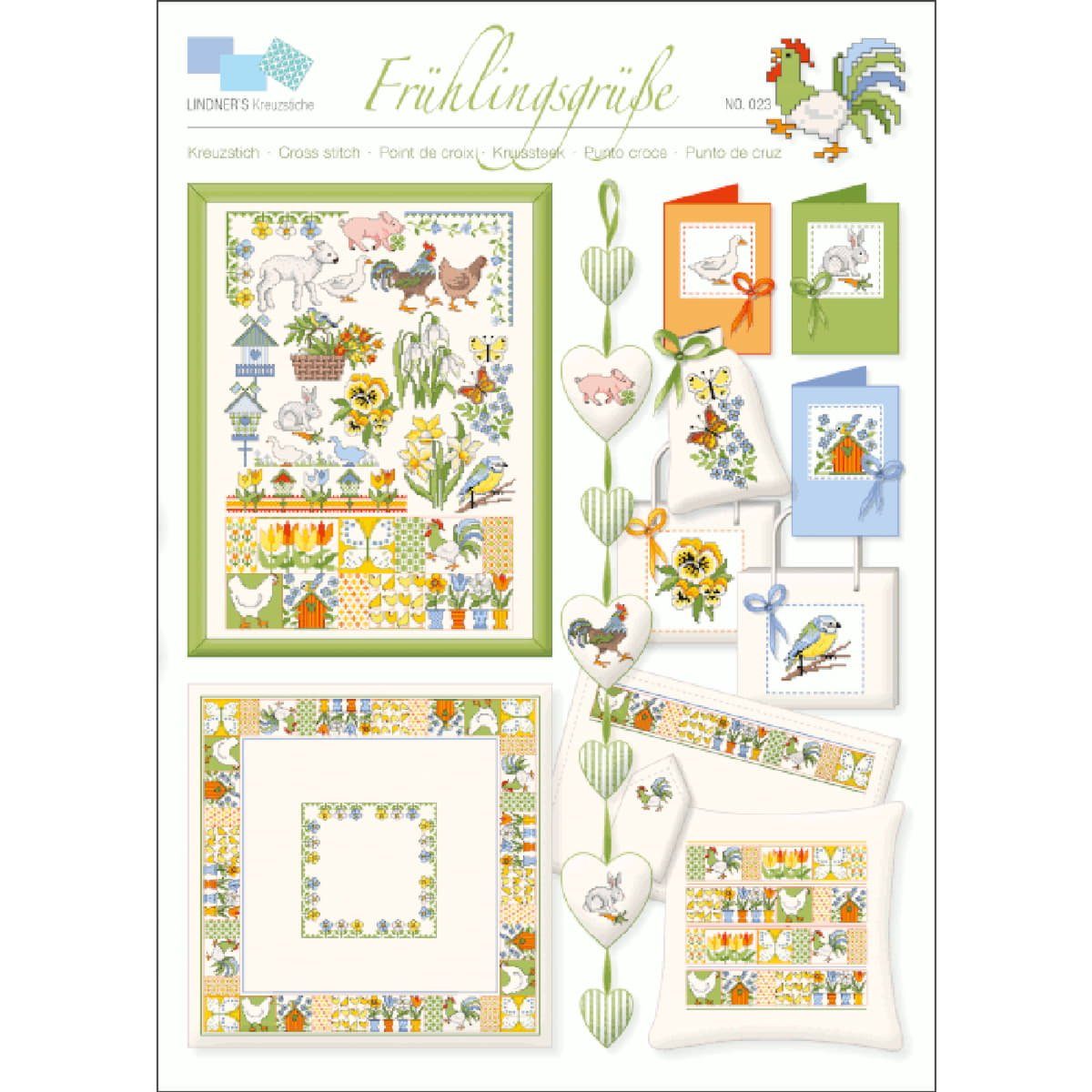 Lindner´s Kreuzstiche Kreativset Lindner´s Kreuzstiche Zählmuster Vorlage "Frühlingsgrüße", 023, (embroidery kit by Marussia)
