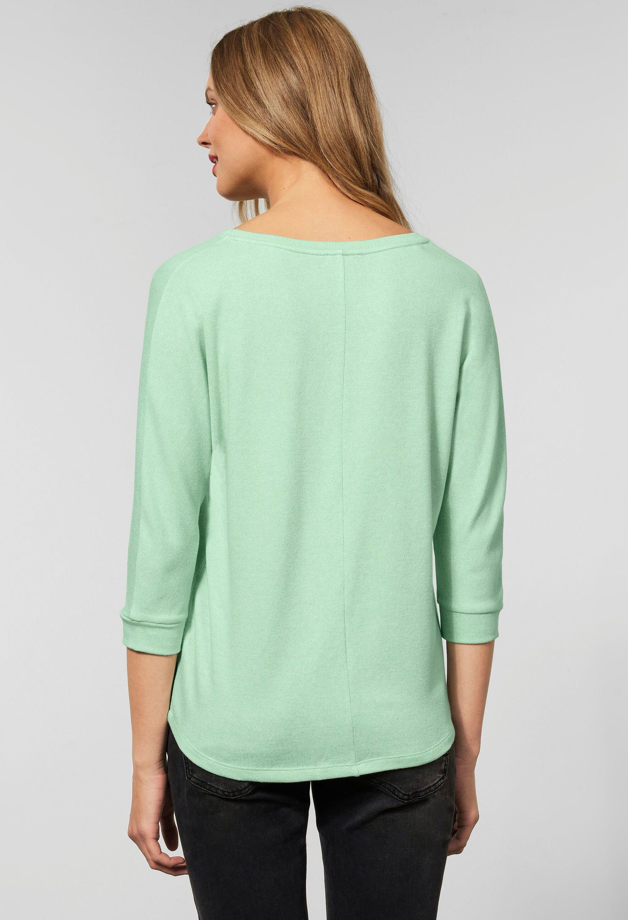 STREET ONE Style clary soft 3/4-Arm-Shirt mint melange in Ellen Melange-Optik