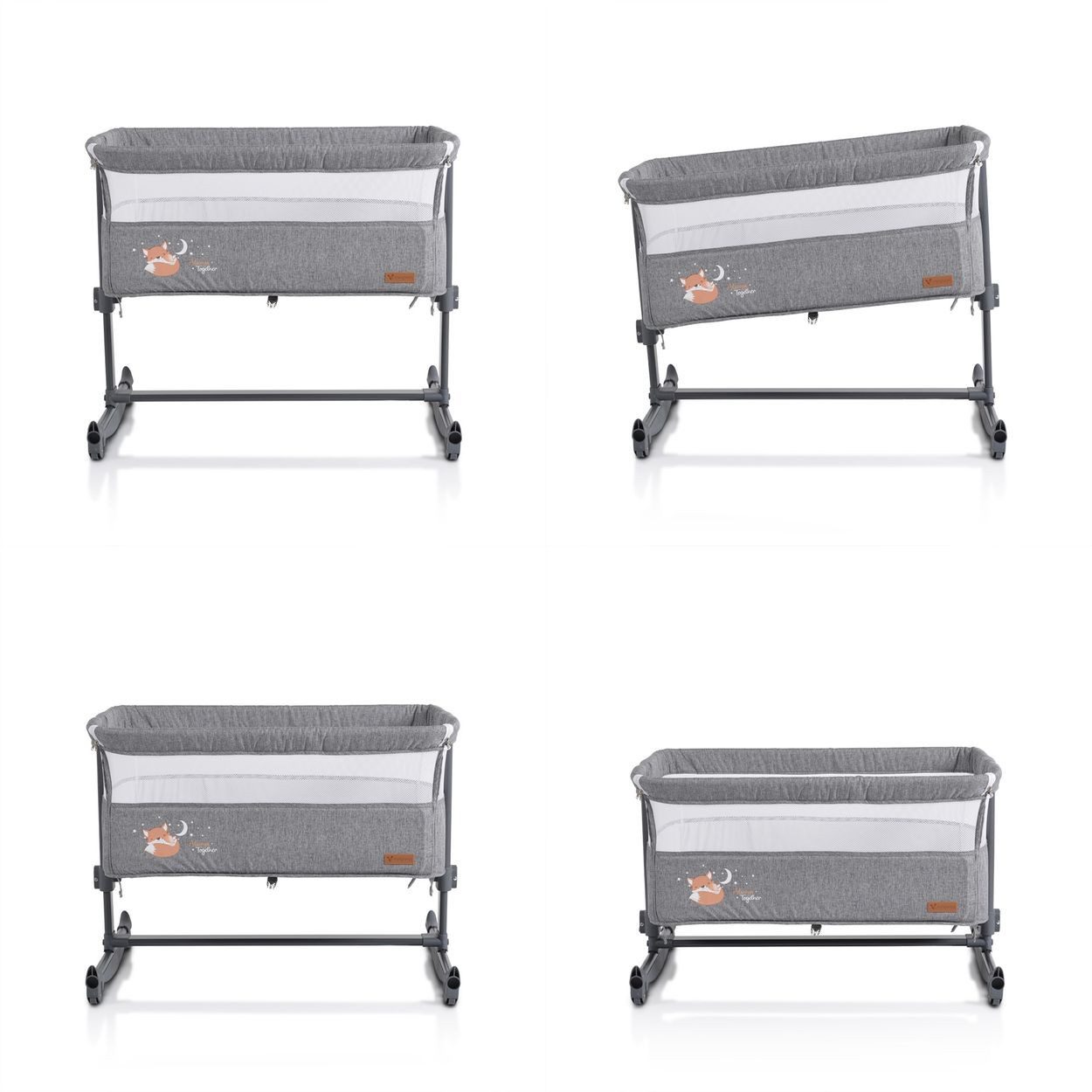 Cangaroo Komplettbett Beistellbett Always Together, Schaukel, Matratze, verstellbar, rutschfest