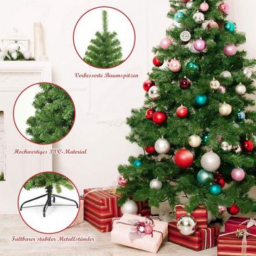 COSTWAY Künstlicher Weihnachtsbaum, Fichte, mit 928 Spitzen PVC Nadeln