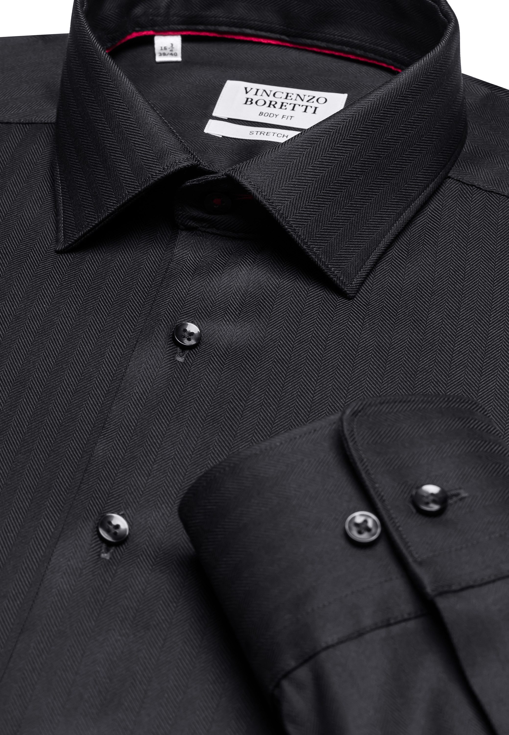 Vincenzo Boretti Businesshemd super tailliert stretch Fischgrat günstig online kaufen