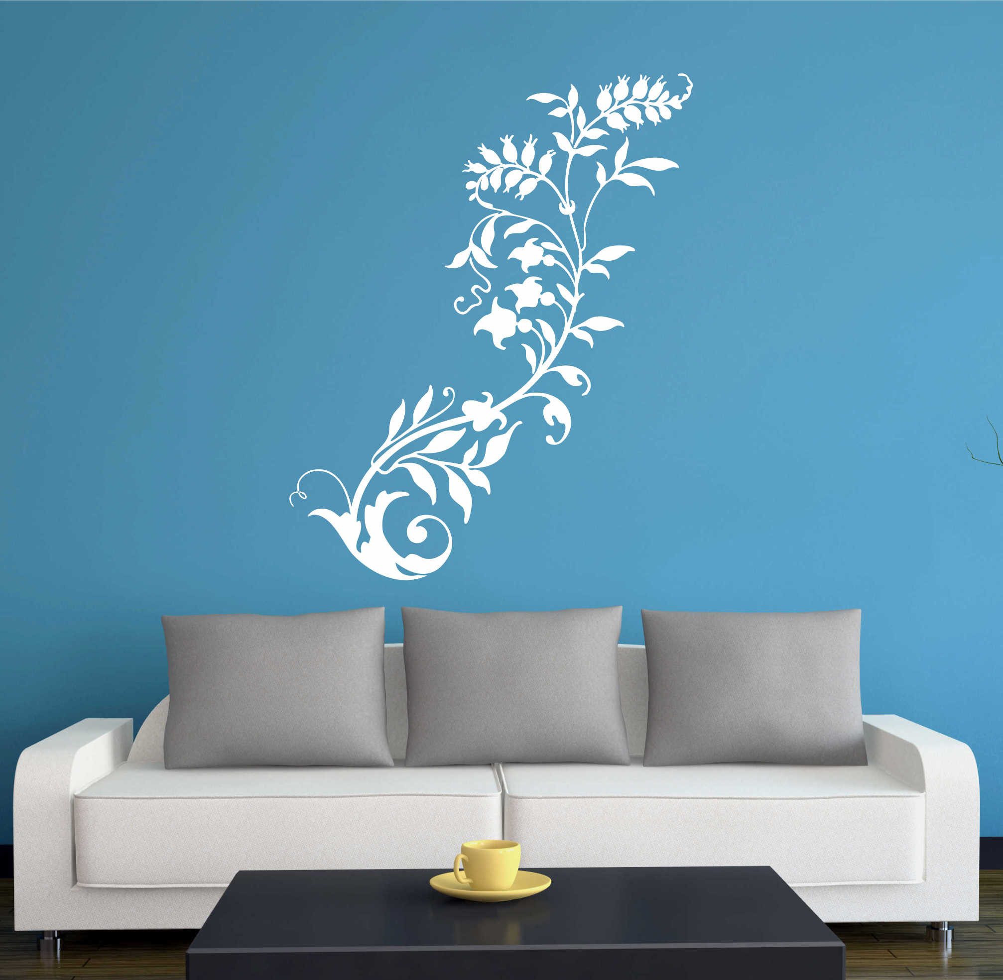 INDIGOS UG Wandtattoo Wandtattoo - Wandaufkleber - w300 Blume Ranke Pflanze