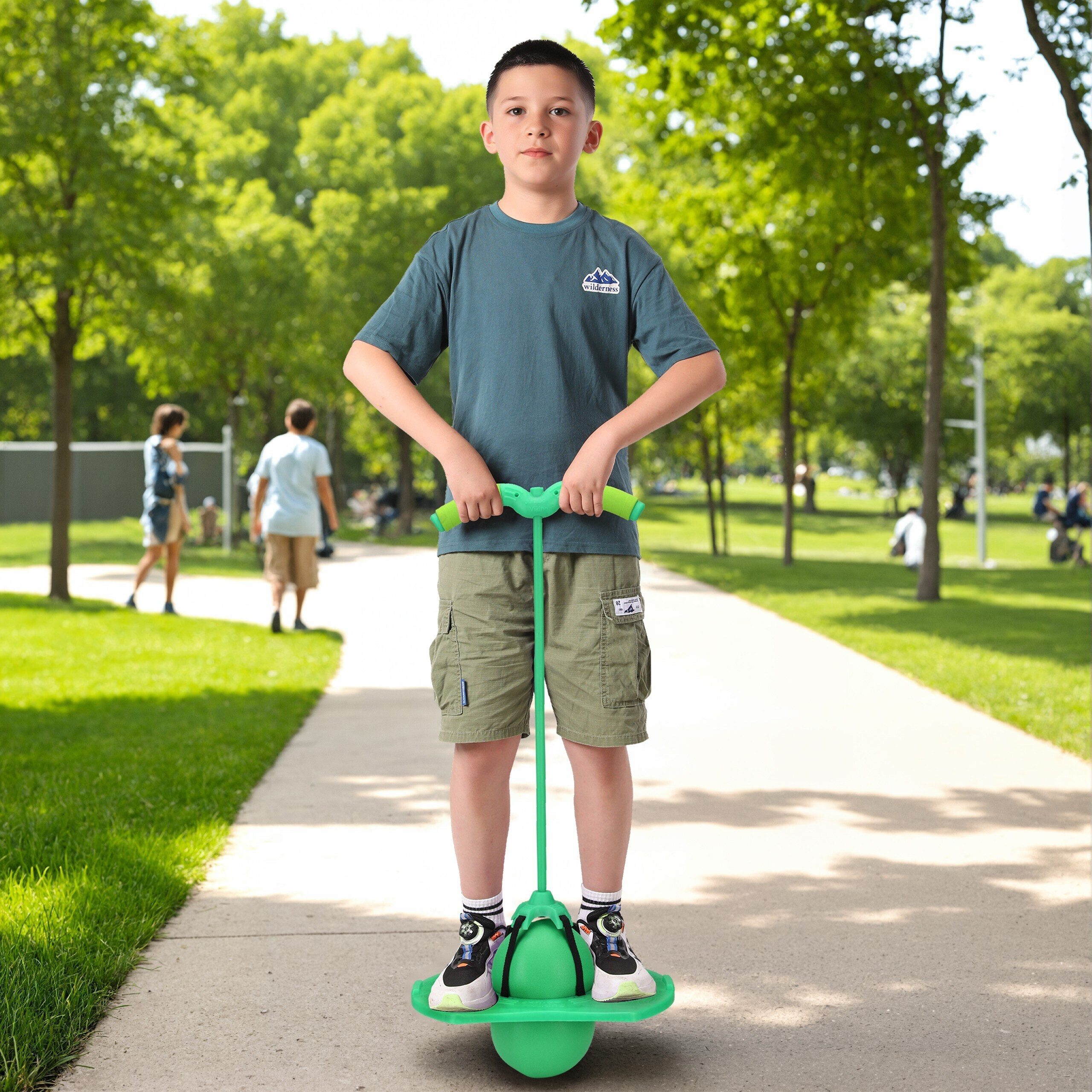 relaxdays Hüpfspielzeug Pogo Ball mit Griffen für Kinder, grün günstig online kaufen