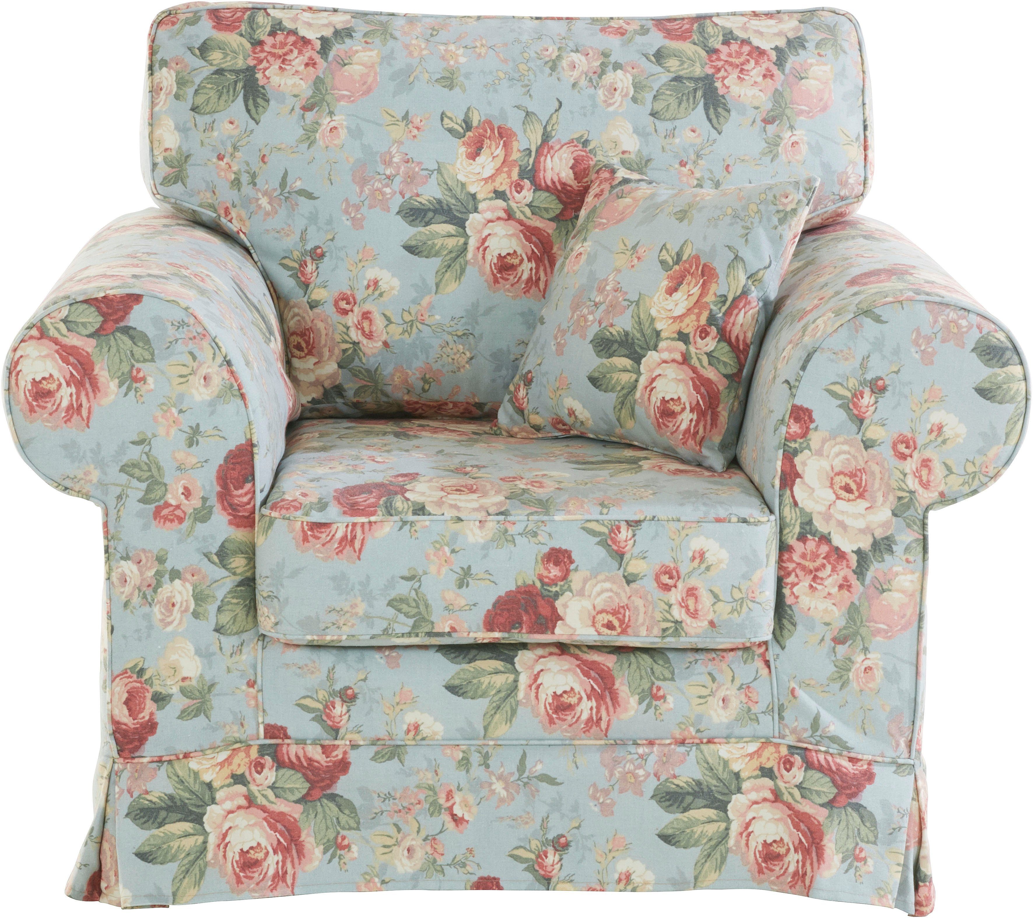 Home affaire Sessel Shadmoor, Hussenoptik, in uni oder mit Blumendruck, passend zur Shadmoor-Serie