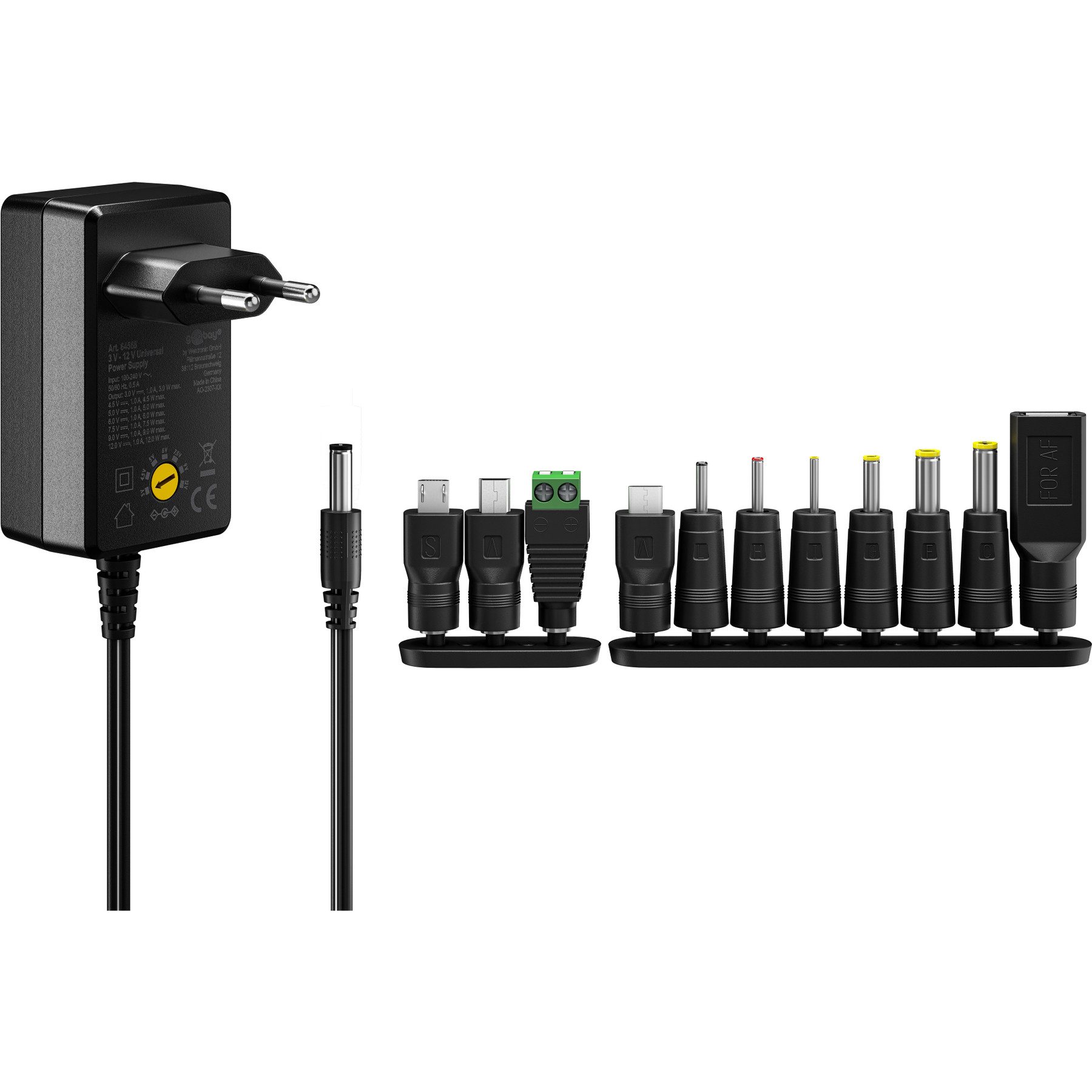 Goobay GOOBAY Universal-Netzteil 64571, 3...12 V-/7,2 W, 11-Adapter, inkl. Universal-Netzteil