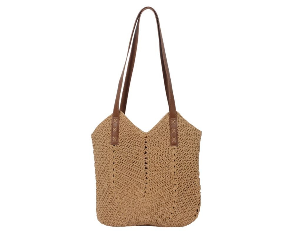 Goodman Design Schultertasche Stylische Schultertasche mit modernem Flechtmuster aus Baumwolle, Innenreißverschluss für mehr Sicherheit