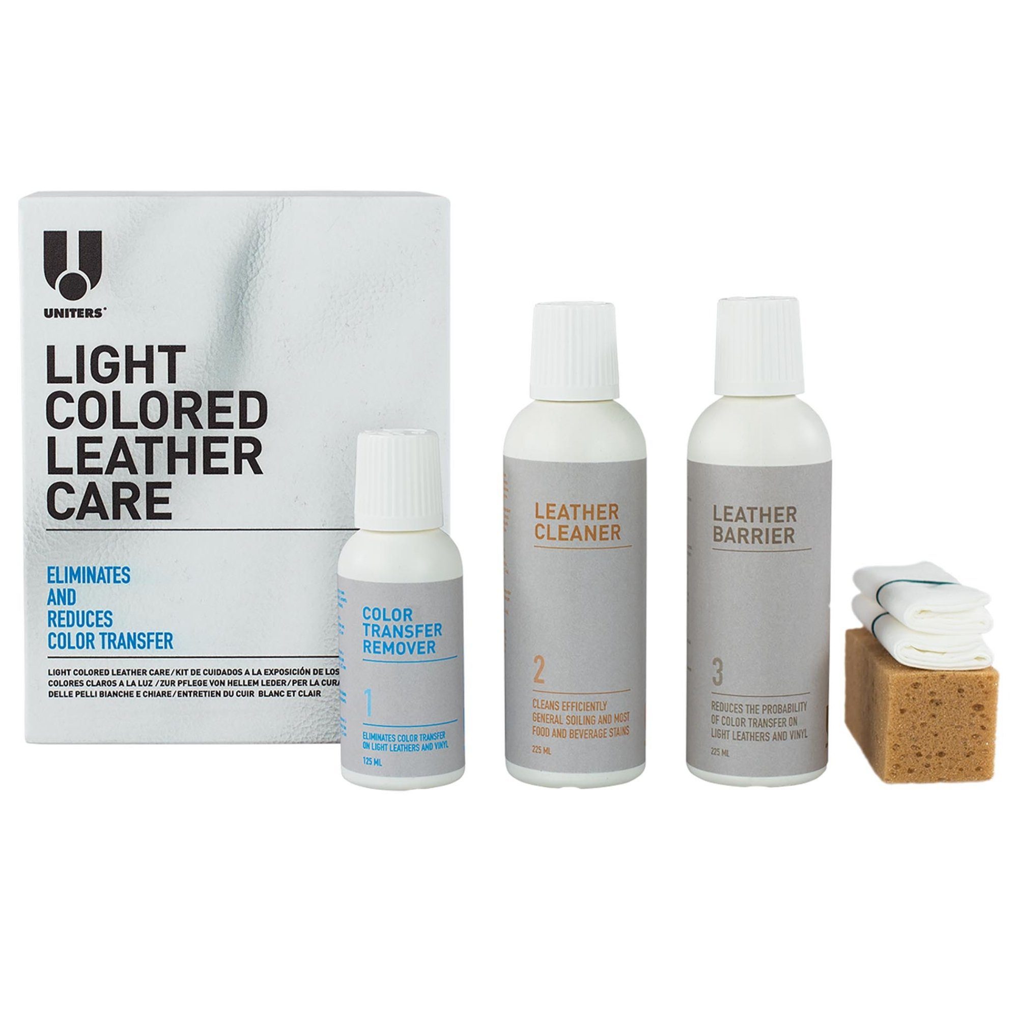 Uniters Himolla Light Colored Leather Care Lederpflegeset (1 St., 6-tlg, Reinigung & Schutz für Ledersofas, Sessel & mehr), gegen Verfärbungen auf hellem Leder